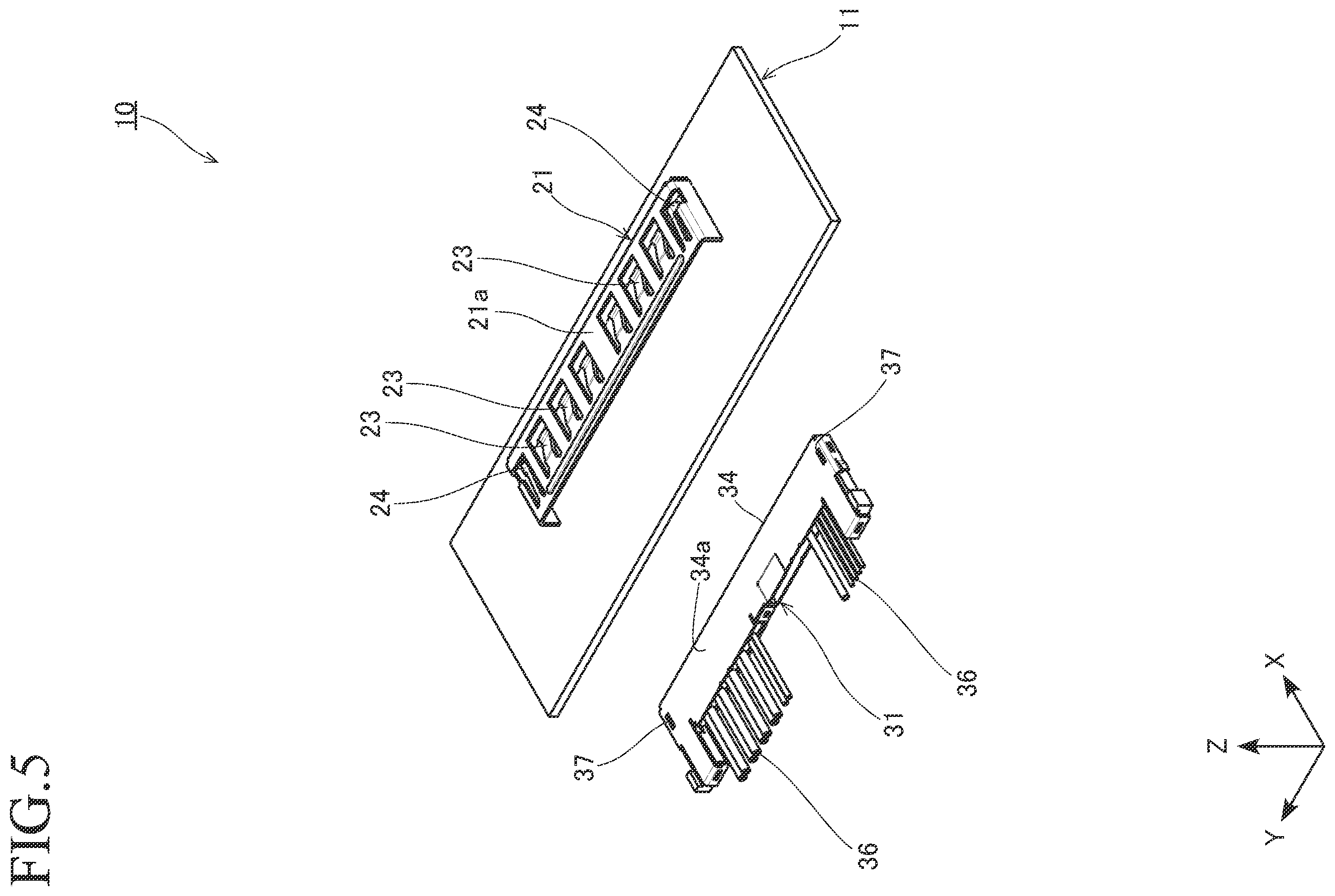 Patent US12614866 Figure 5 – Connector with substrate