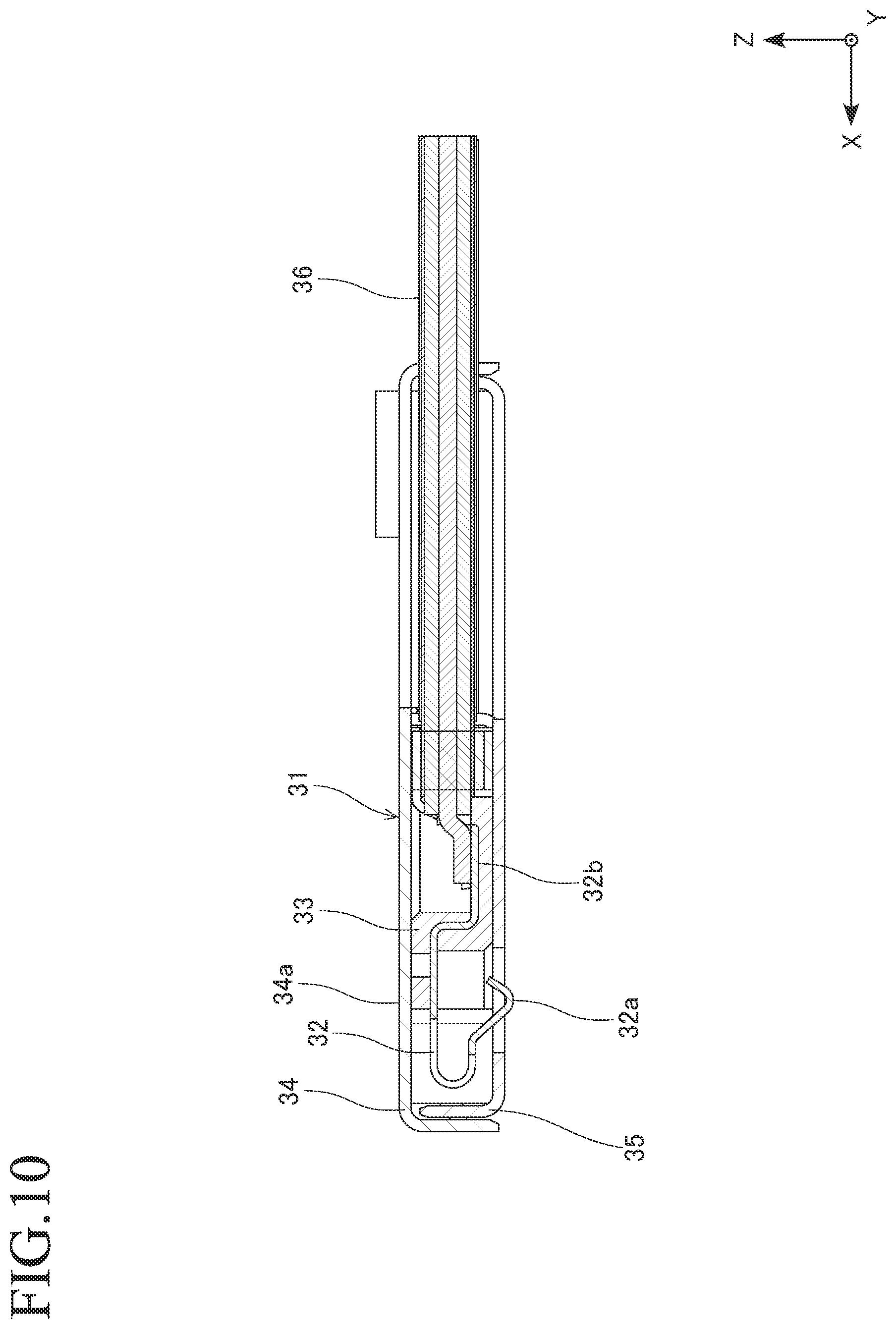 Patent US12614866 Figure 10 – Connector with substrate