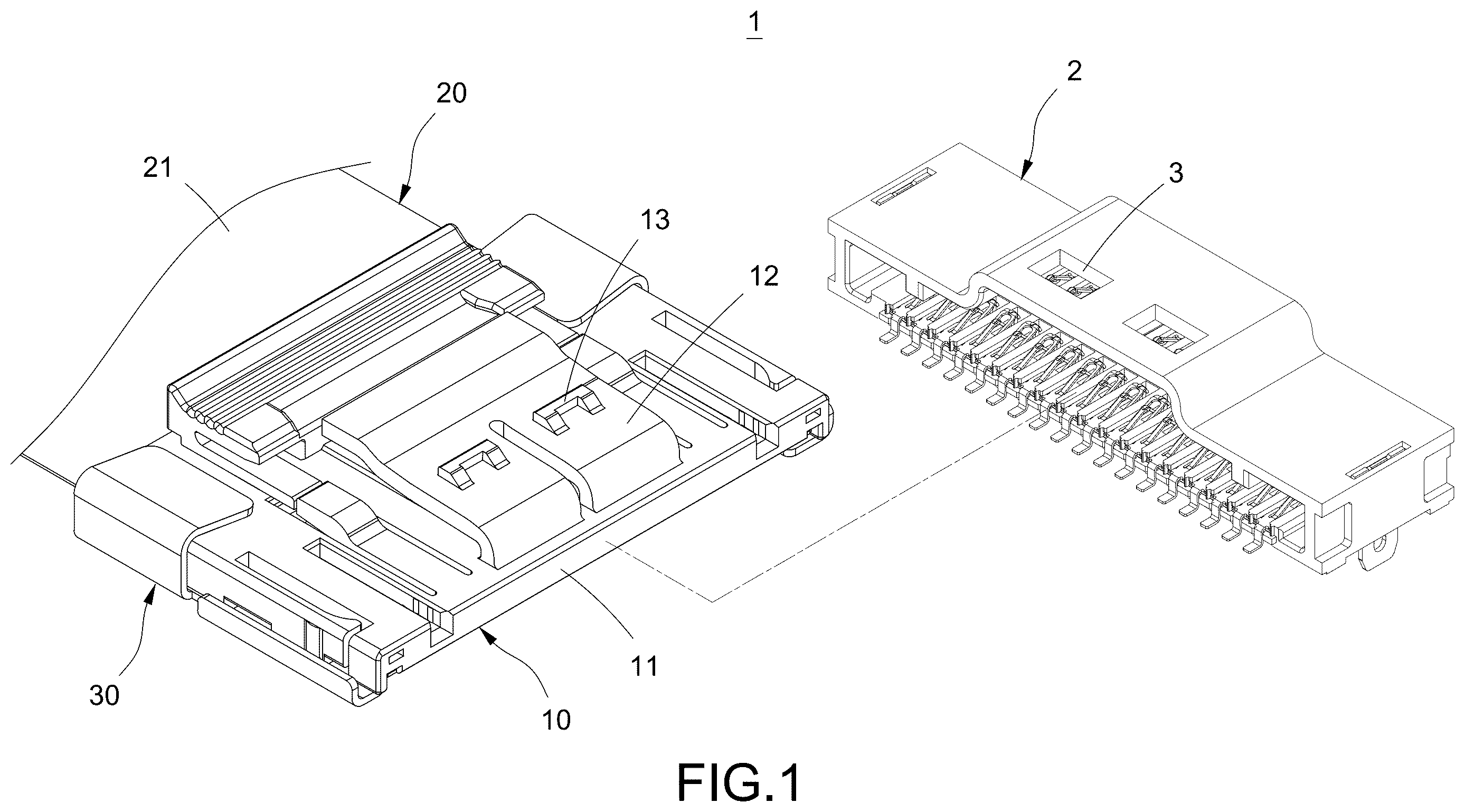 Patent US12614871 Figure 1 – Connection cable with detachable protection cover