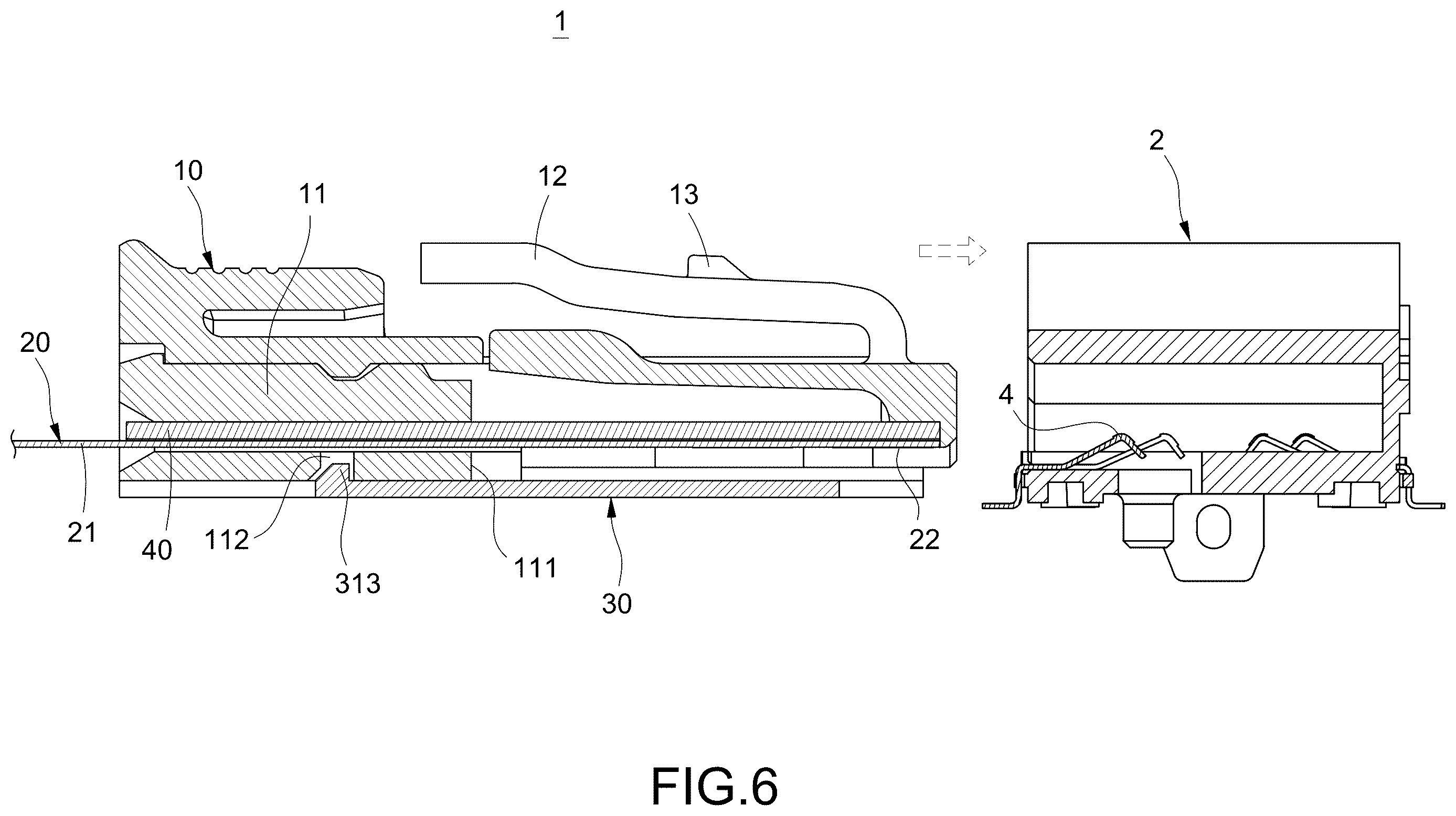 Patent US12614871 Figure 6 – Connection cable with detachable protection cover