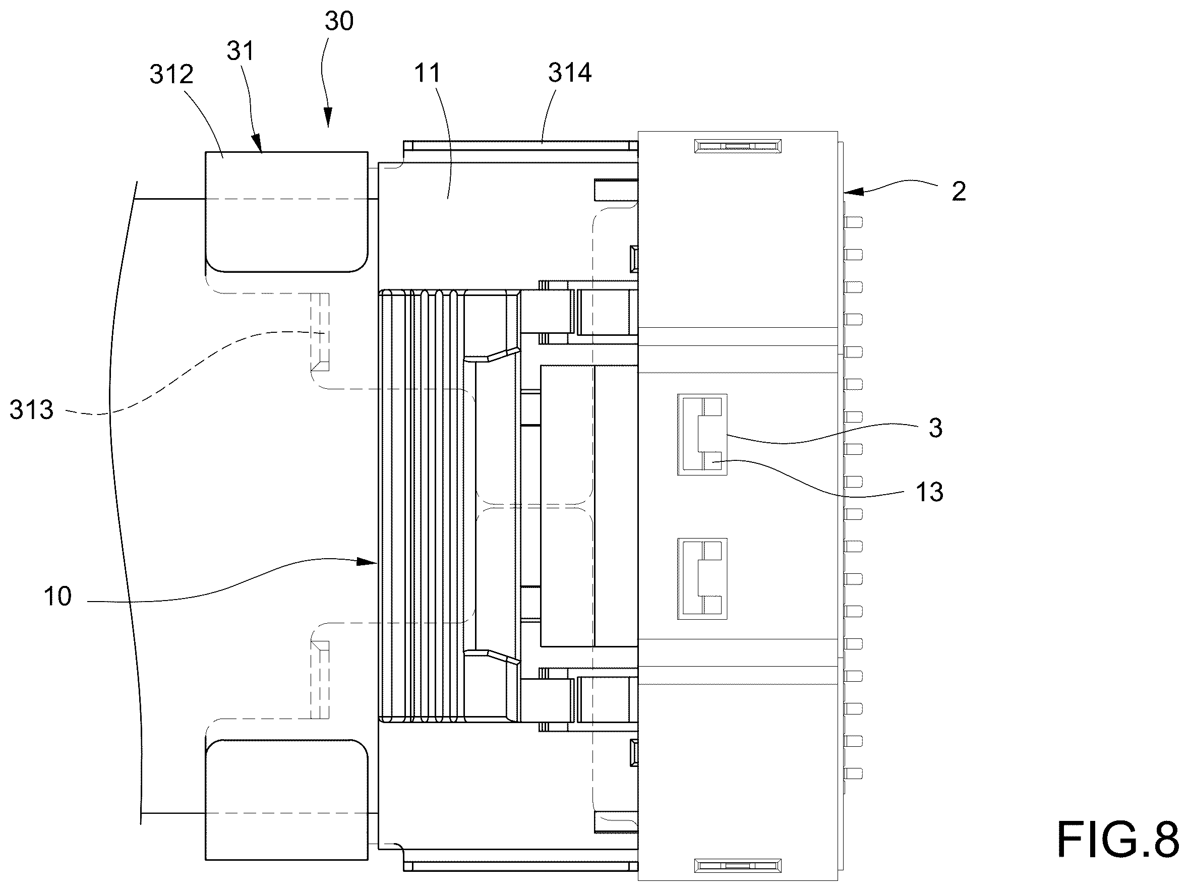 Patent US12614871 Figure 8 – Connection cable with detachable protection cover