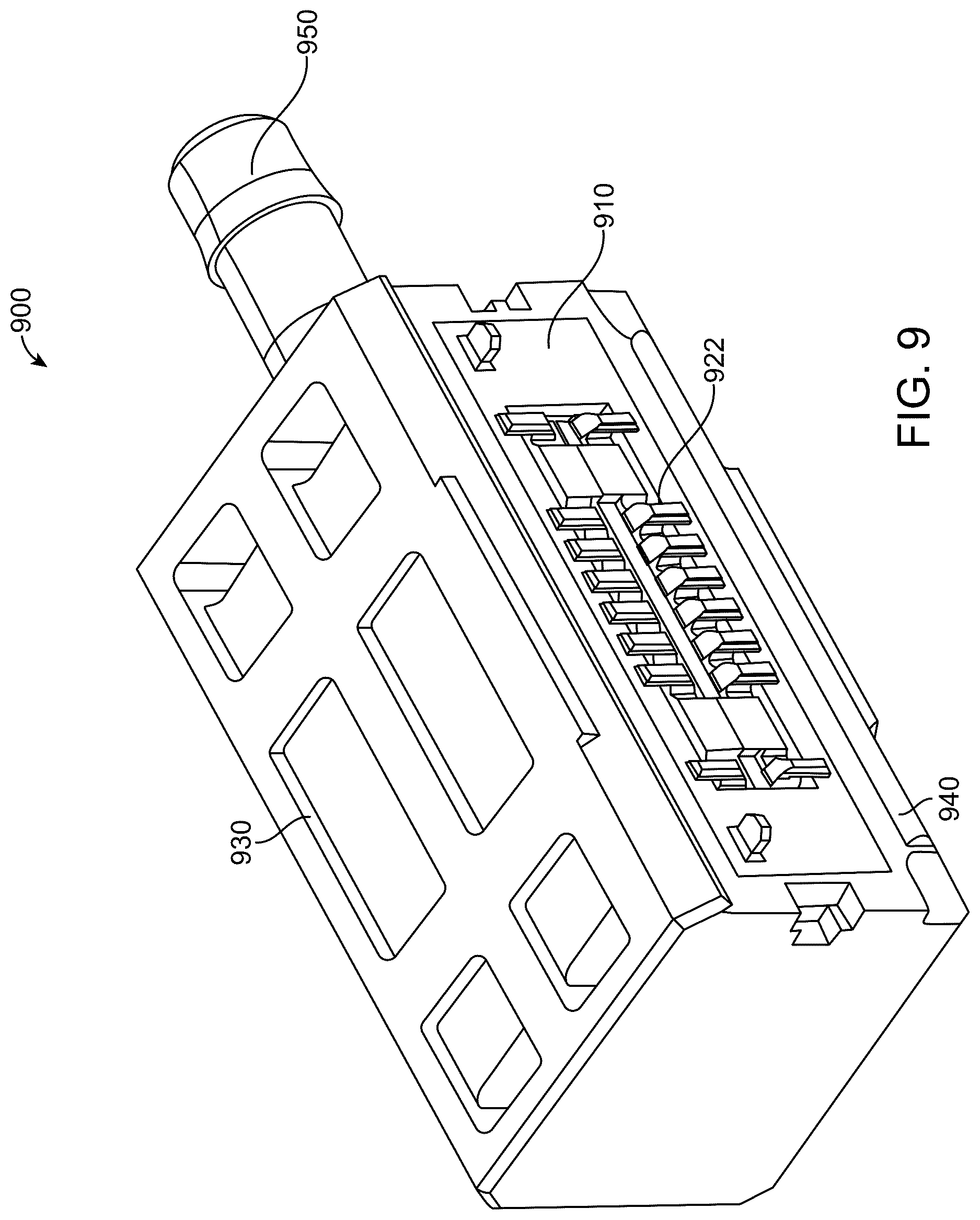 Patent US12614873 Figure 9 – Concealed shallow-depth receptacle