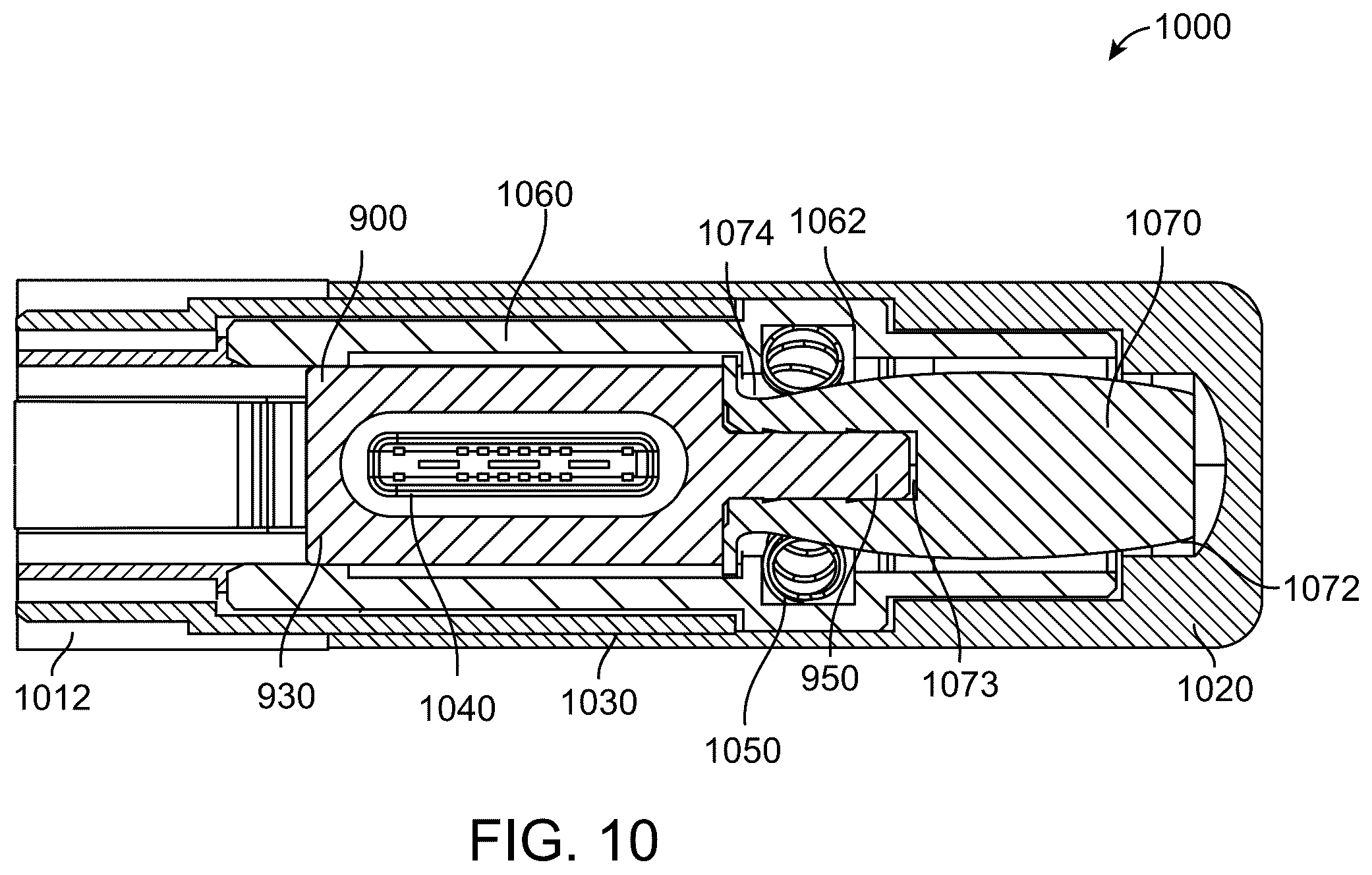 Patent US12614873 Figure 10 – Concealed shallow-depth receptacle