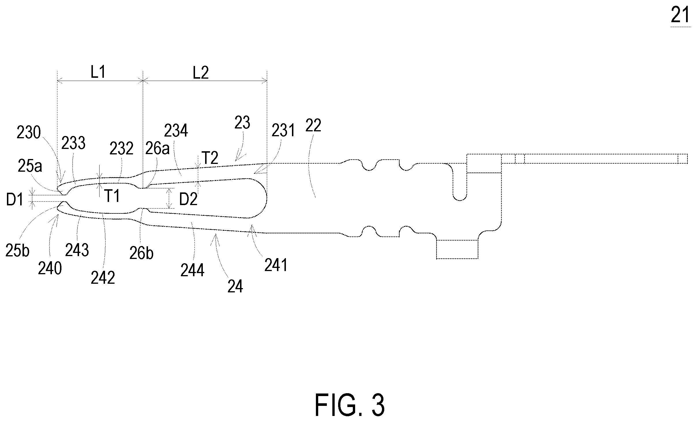 Patent US12614875 Figure 3 – Electrical connector having terminals with multiple contact portions