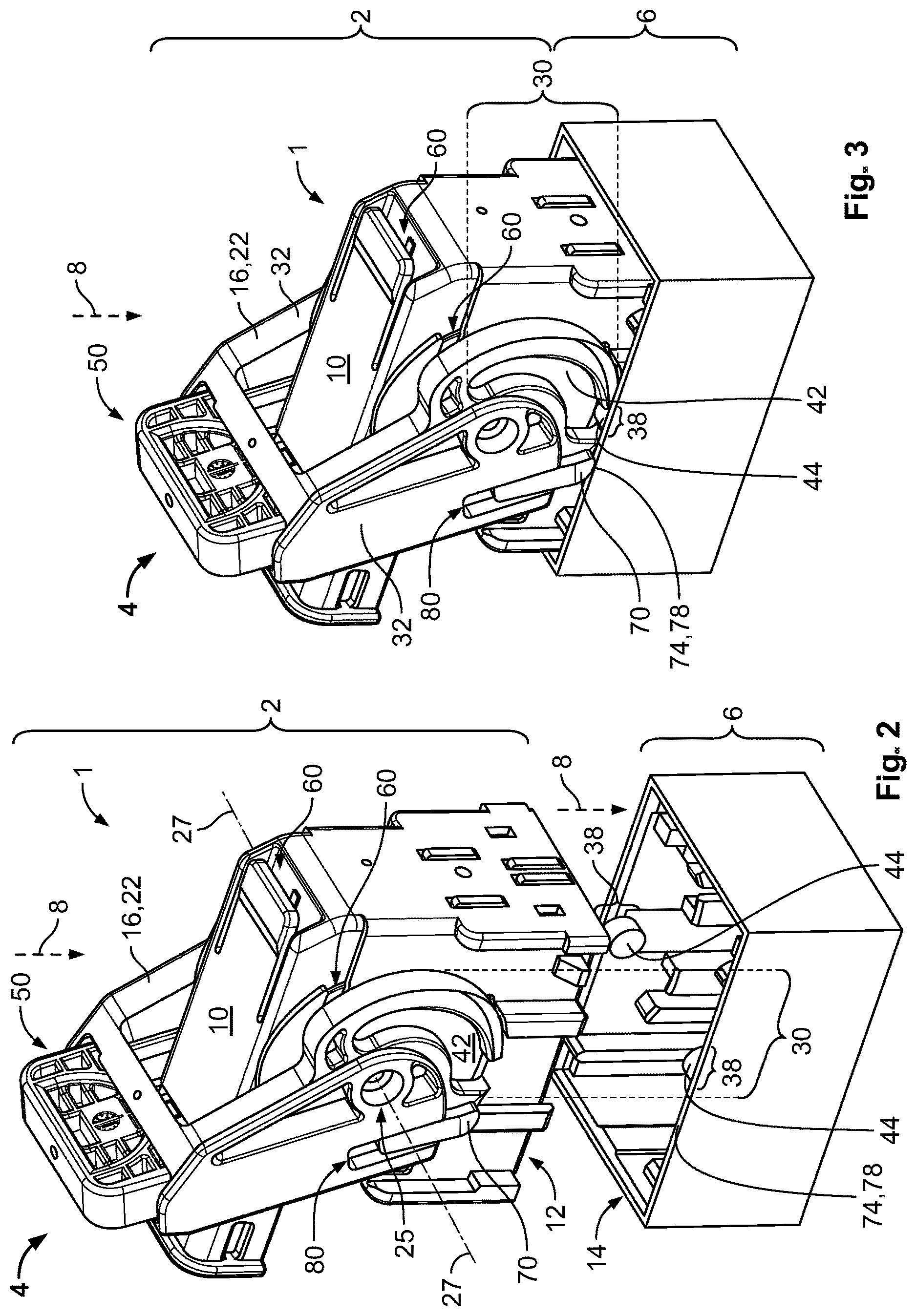 Patent US12614876 Figure 2 – Housing assembly for an electric connector with a mating aid as well as electric connector and connector assembly
