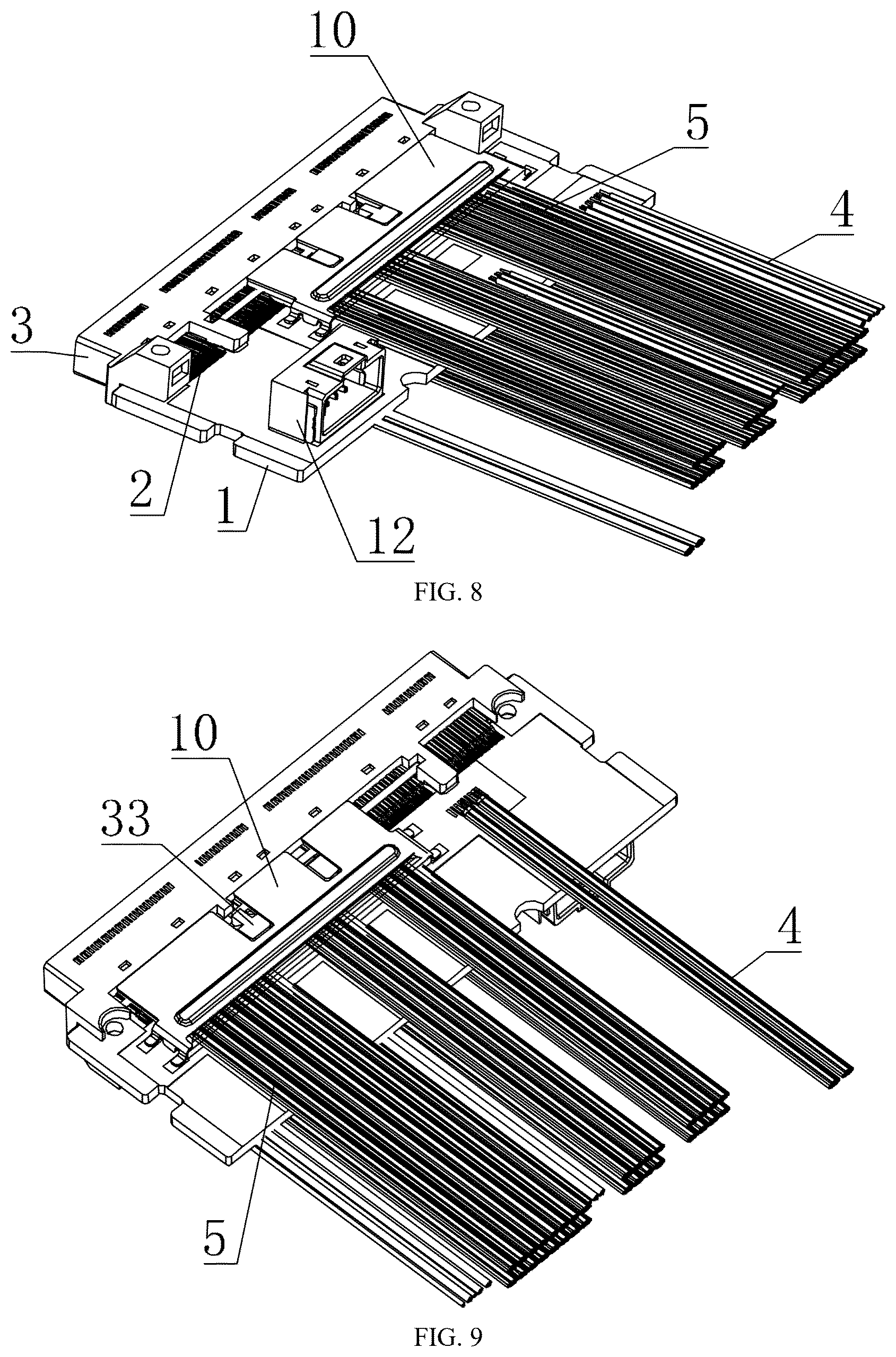 Patent US12614877 Figure 4 – Cable connector assembly with cable arrangement