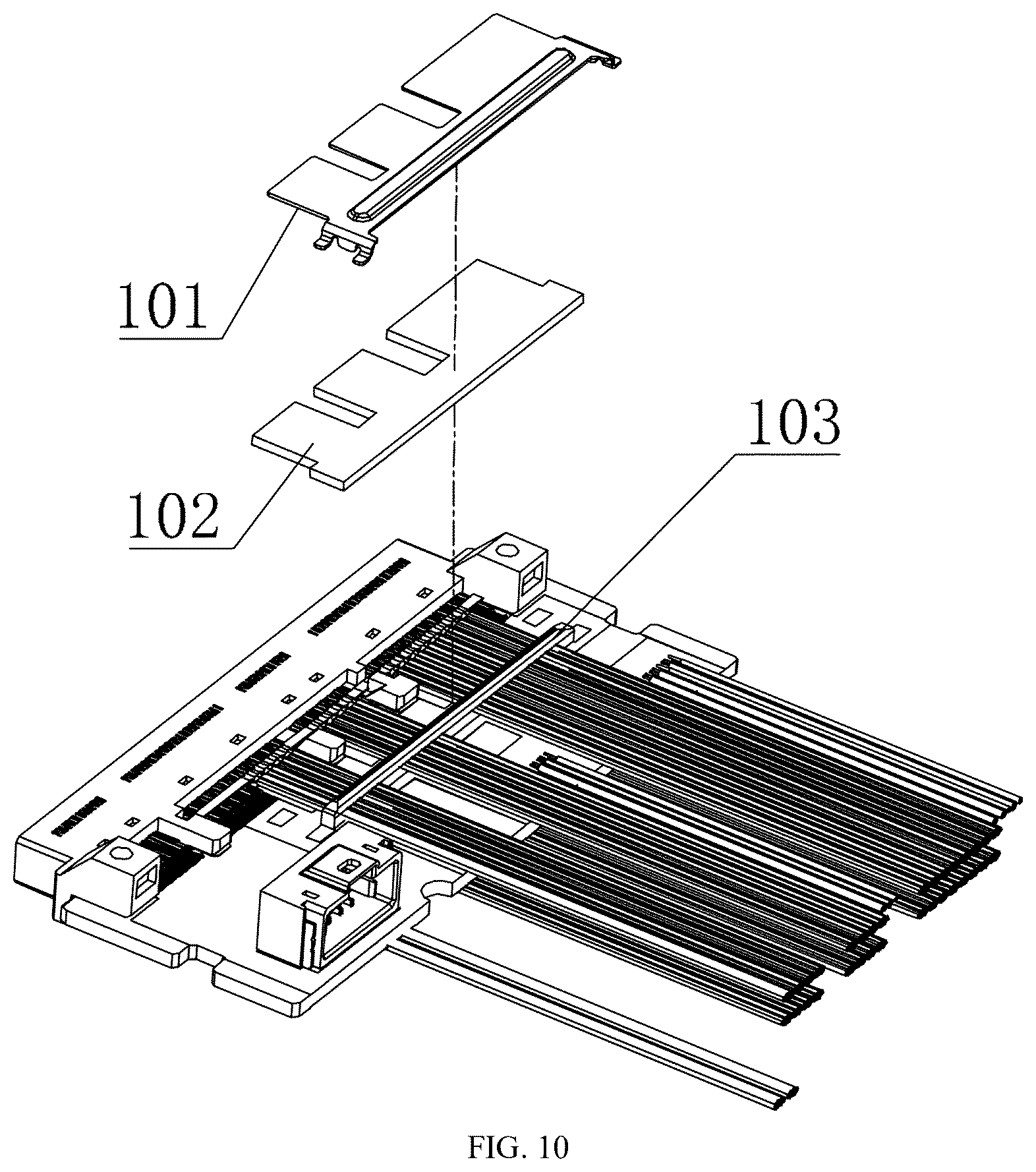 Patent US12614877 Figure 5 – Cable connector assembly with cable arrangement