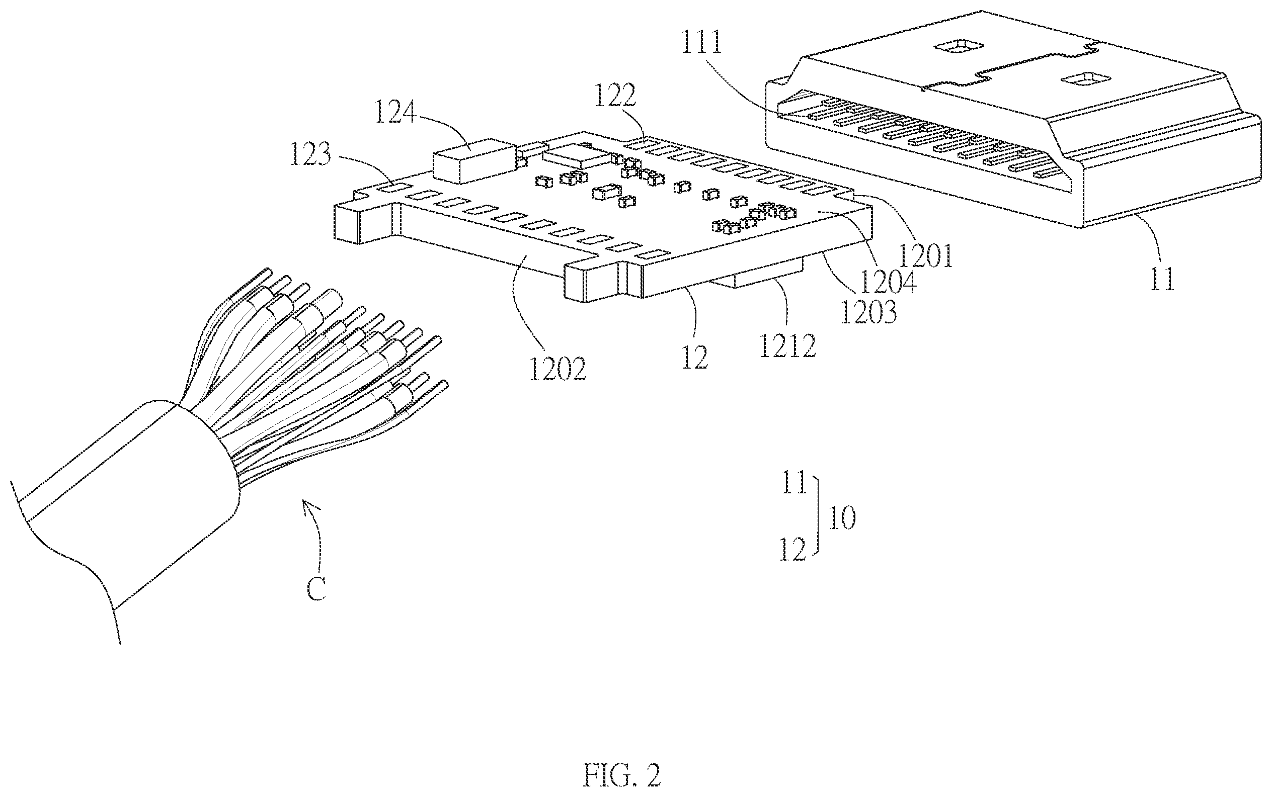 Patent US12614880 Figure 2 – Connector component, transmission line system and adjustment method and instruction set thereof