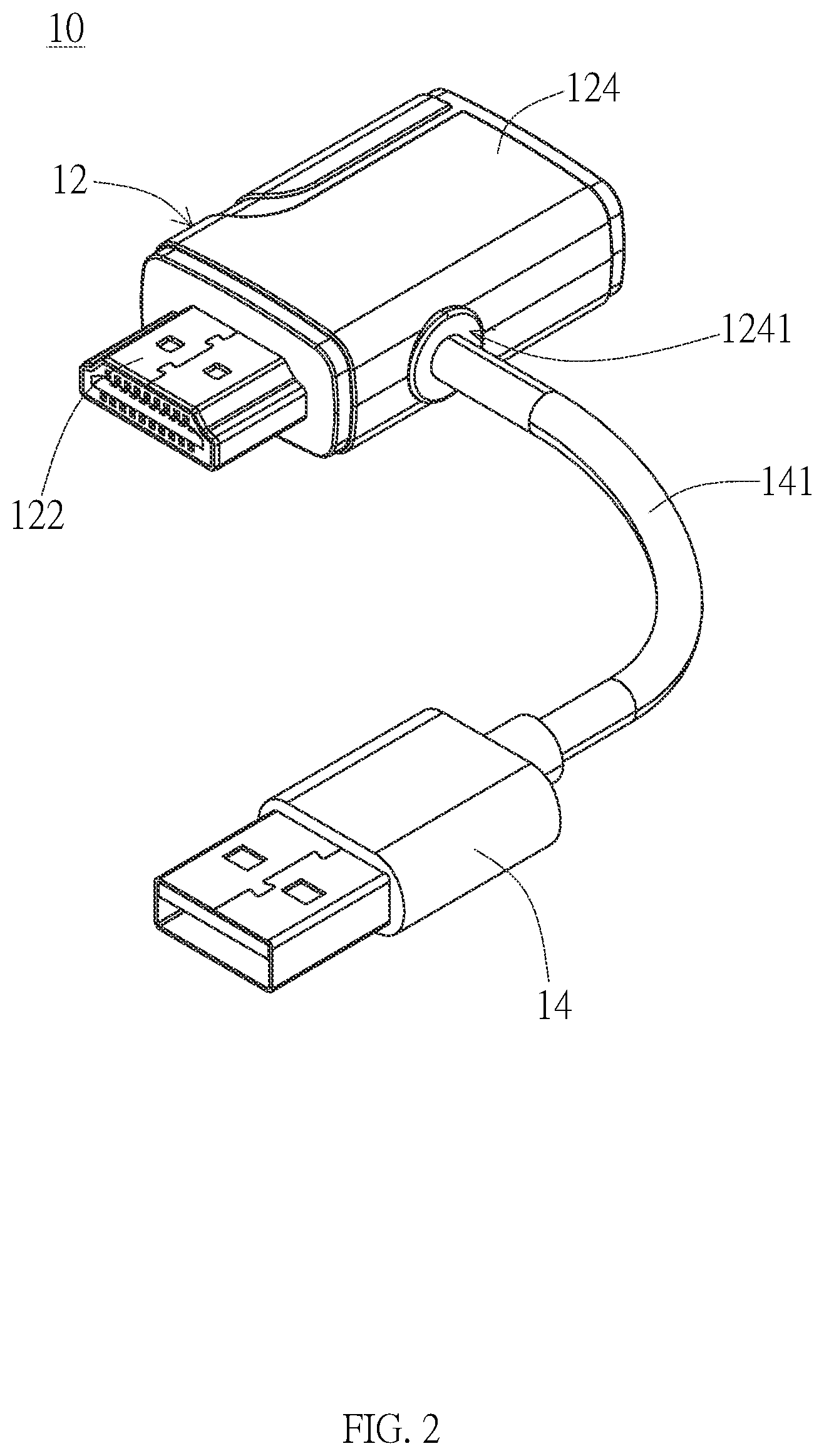 Patent US12614885 Figure 2 – Power inlet adapter and signal transmission line system thereof