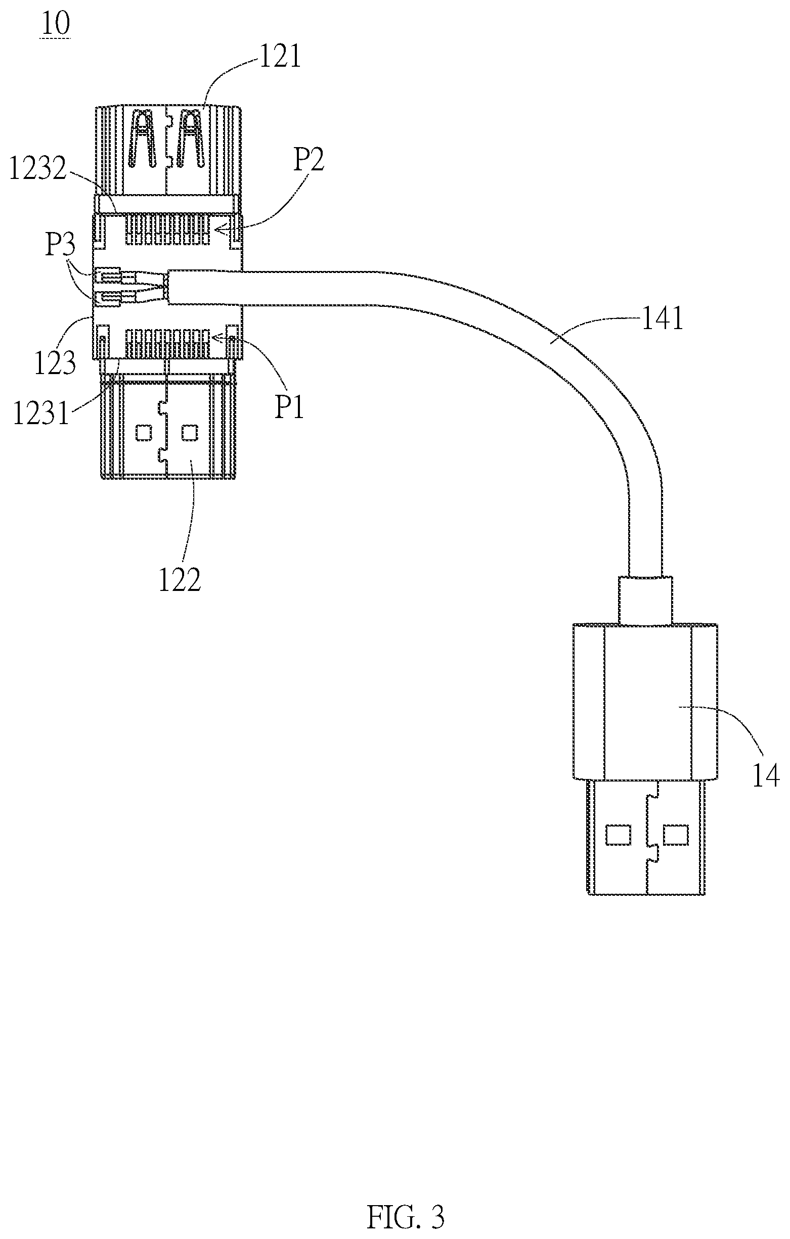 Patent US12614885 Figure 3 – Power inlet adapter and signal transmission line system thereof