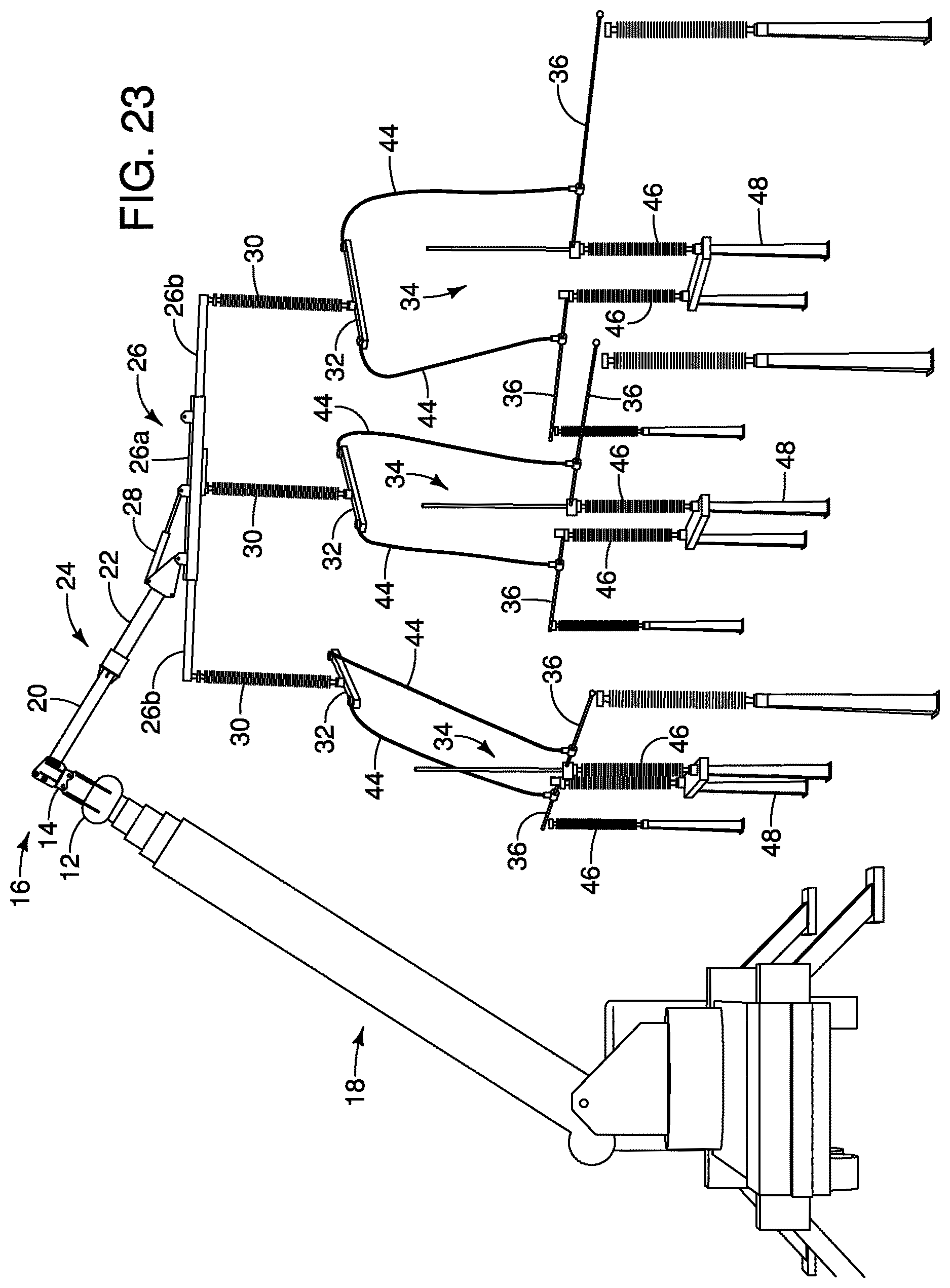 Patent US12614896 Figure 16 – Mounting a robotic arm in an inverted position to suspend an electrical bypass