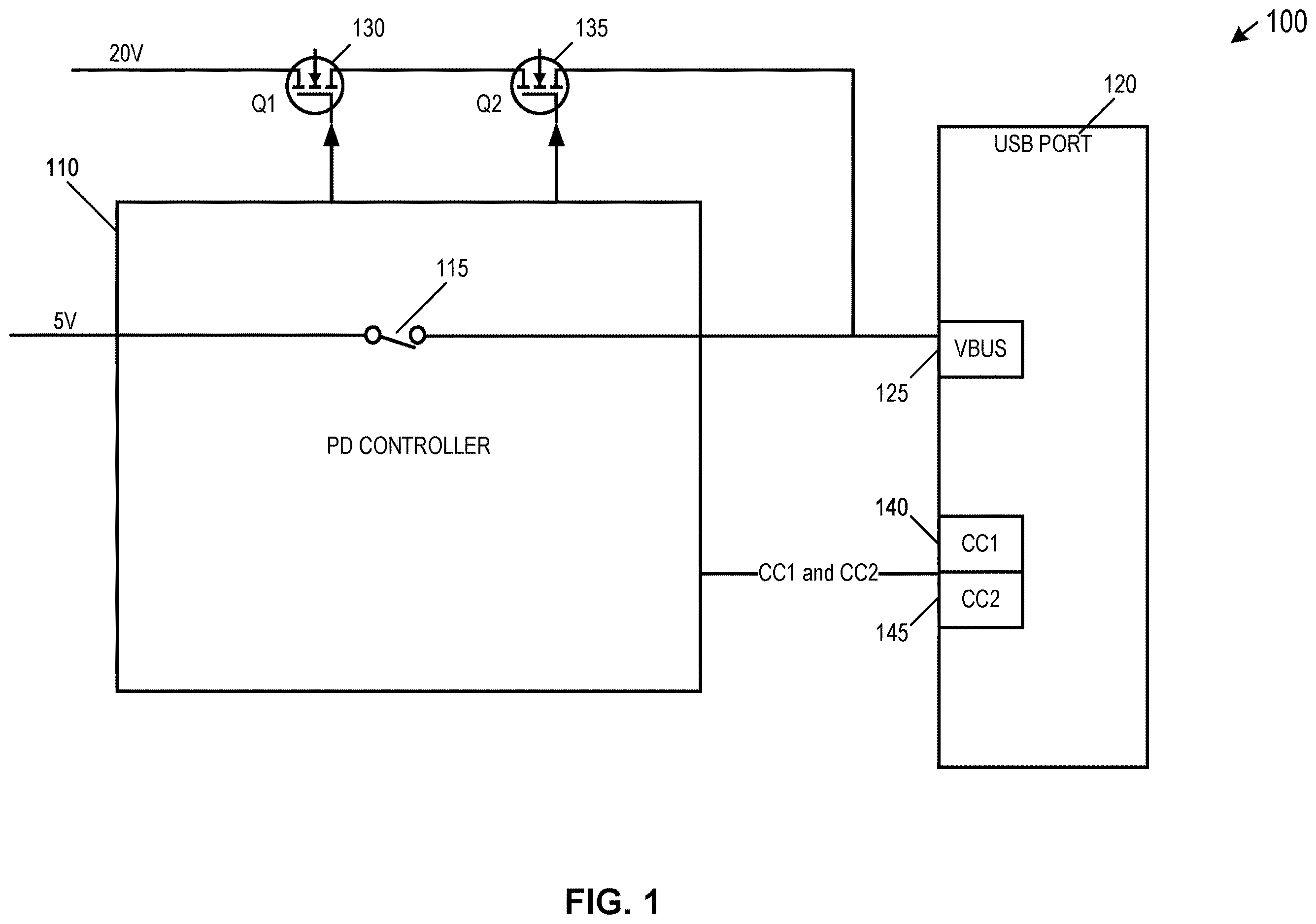 Patent US12614903 Figure 1 – External usb-c hardware failure protection