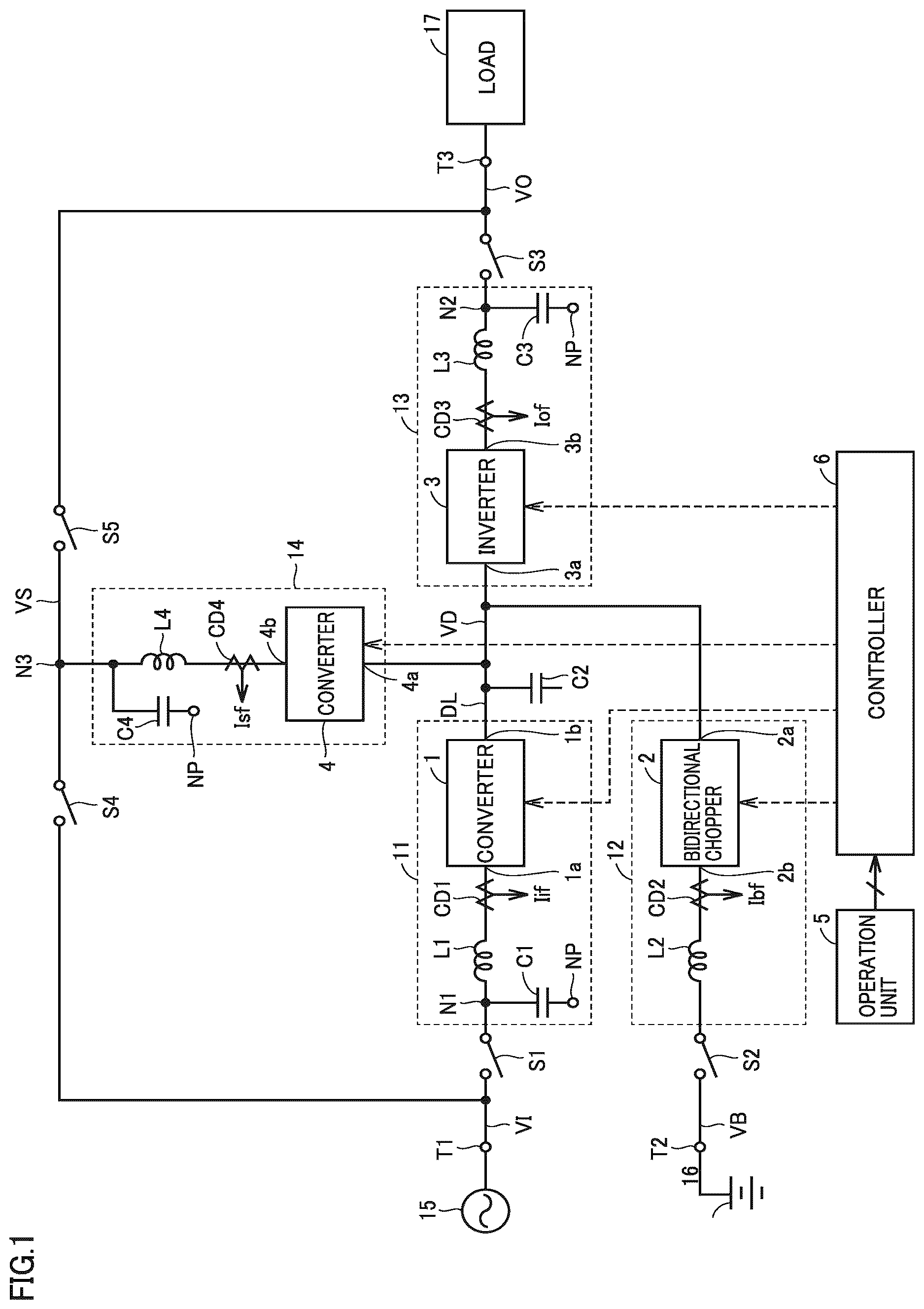 Patent US12614919 Figure 1 – Uninterruptible power supply apparatus