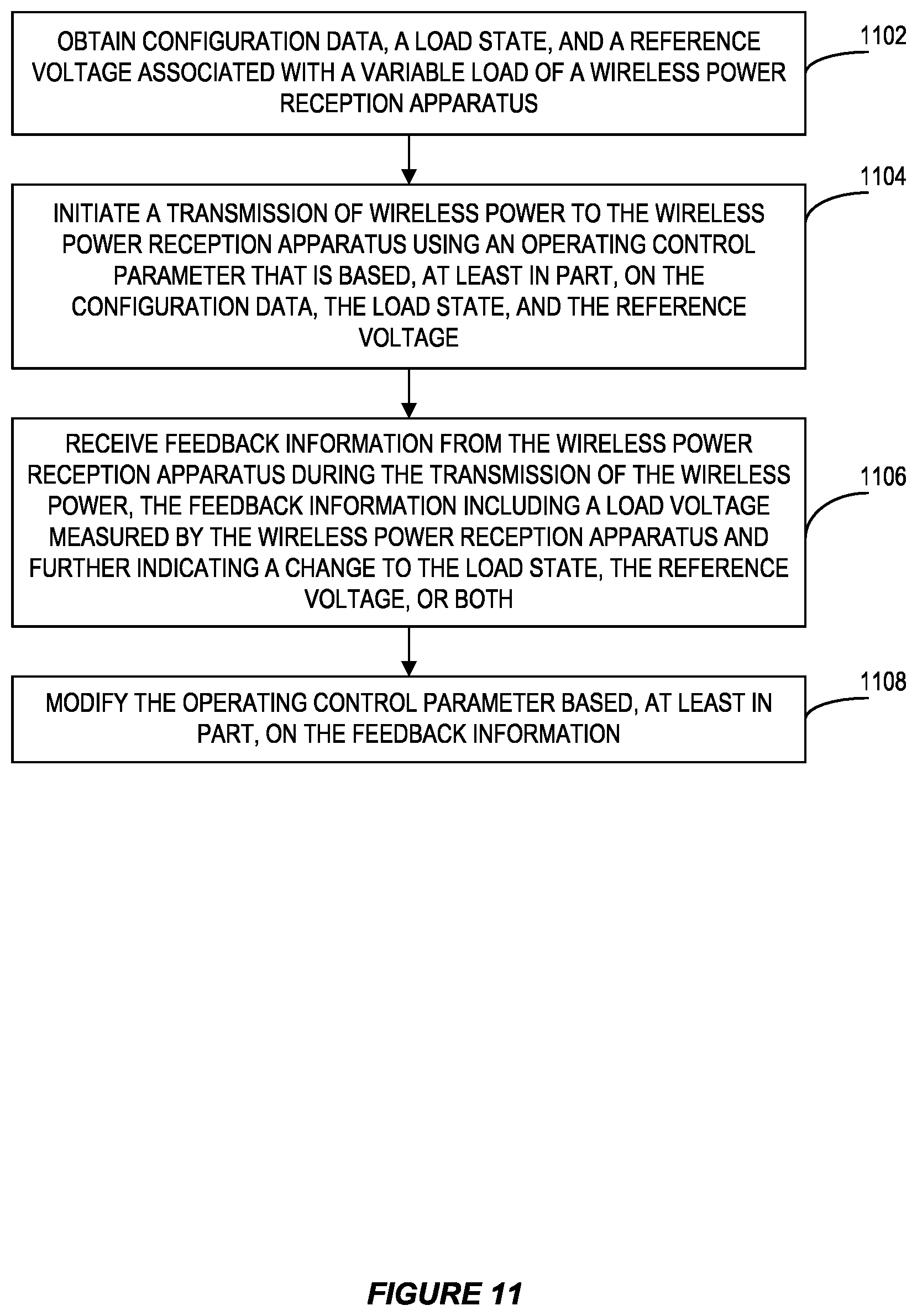 Patent US12614930 Figure 11 – Dynamic control of wireless power for a variable load