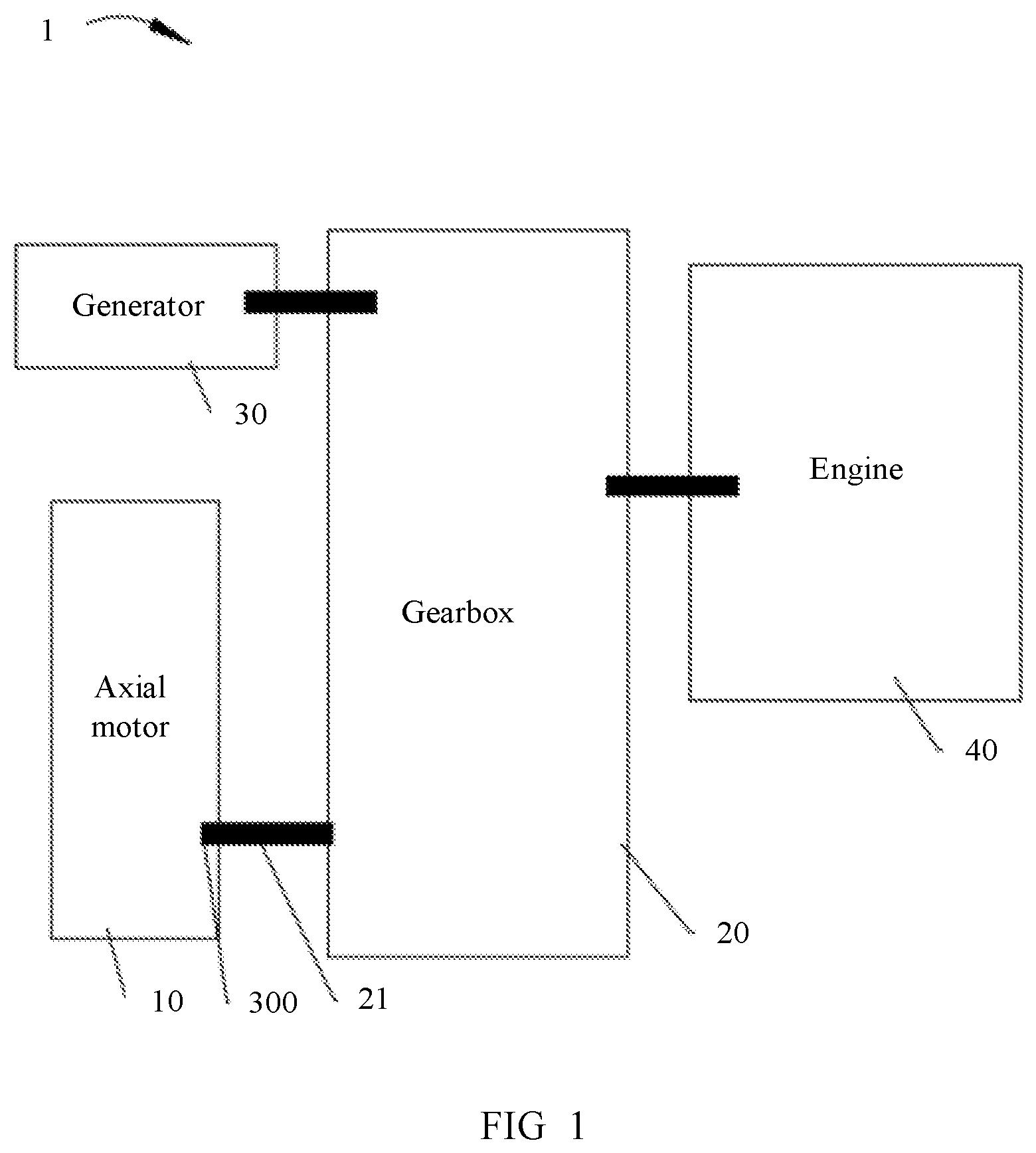 Patent US12614932 — Axial motor, powertrain, and electric device — Figure 1