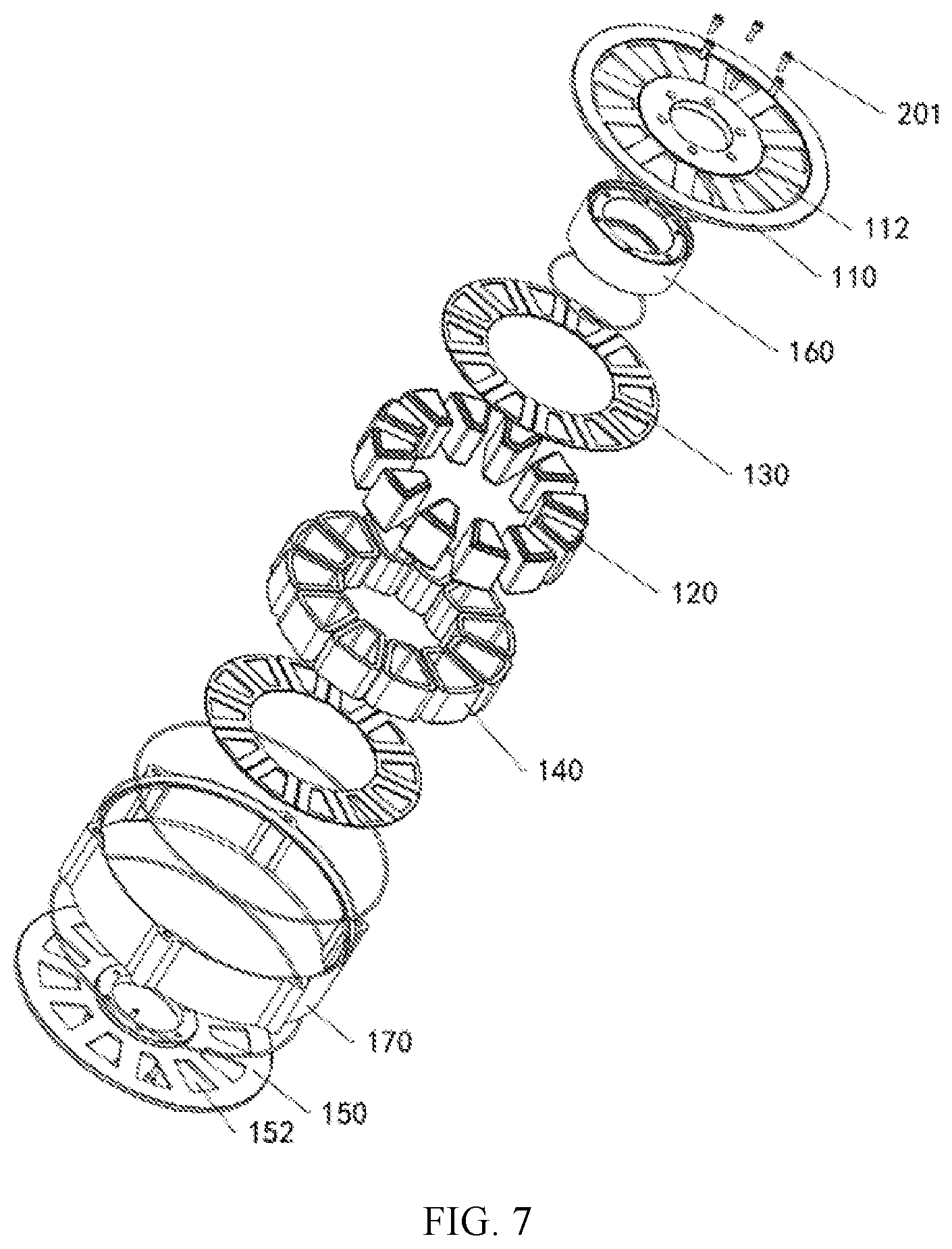 Patent US12614932 Figure 5 – Axial motor, powertrain, and electric device