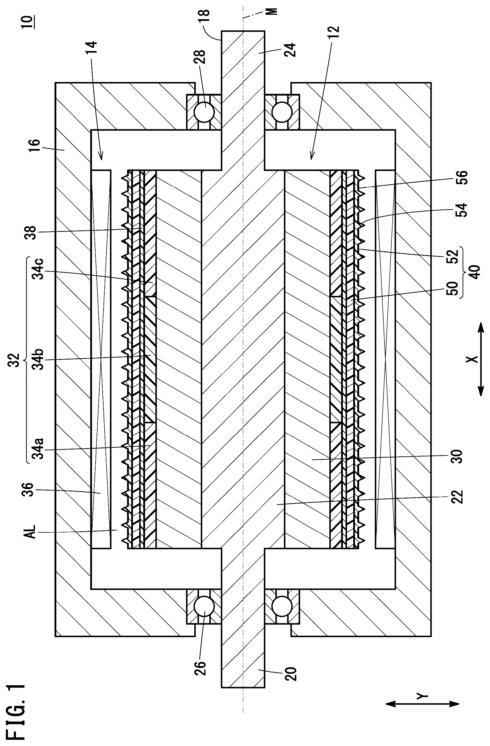 Patent US12614936 Figure 1 – Rotating electric machine and method for manufacturing rotor