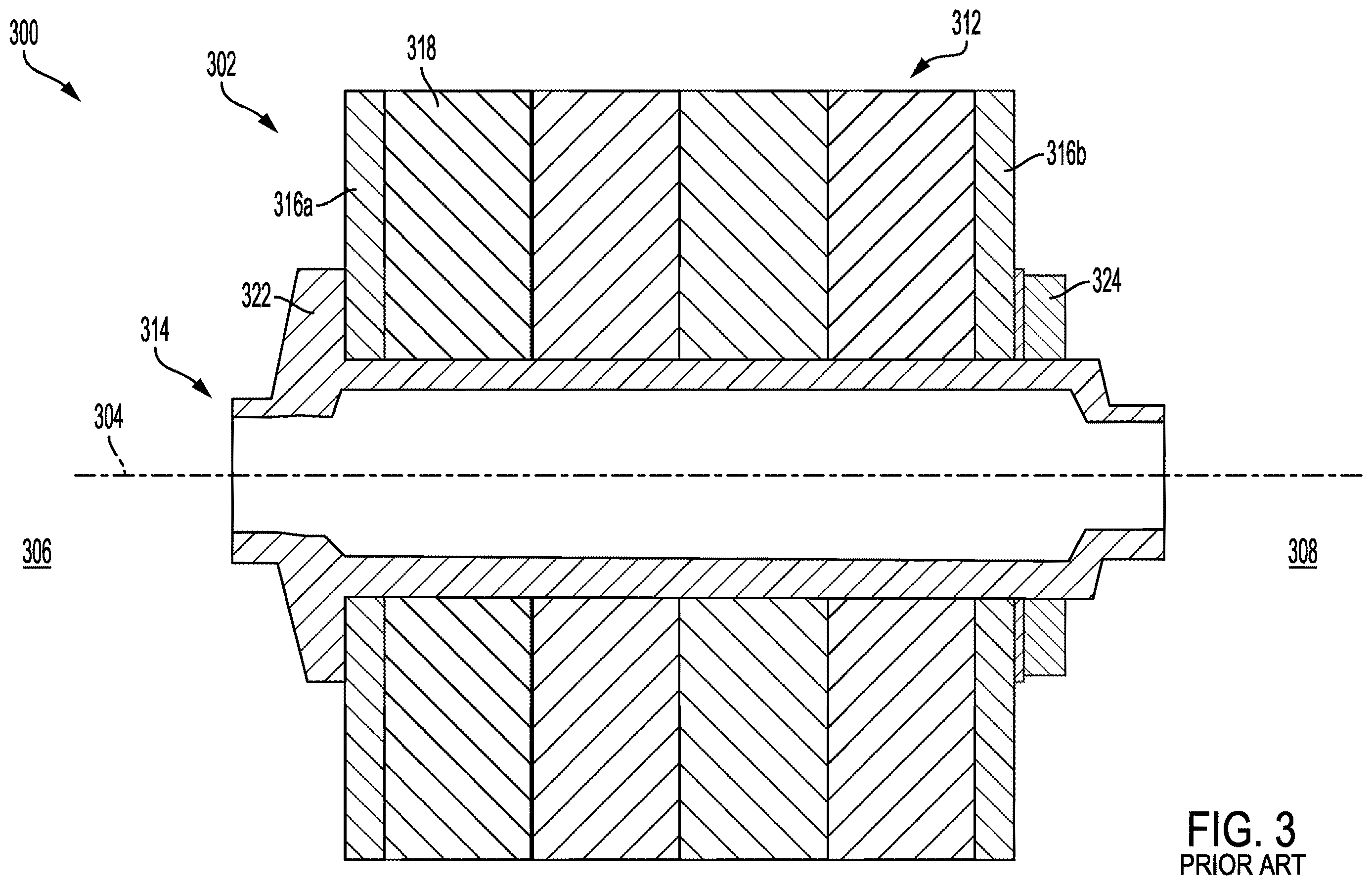 Patent US12614938 Figure 3 – Shaftless rotor assembly