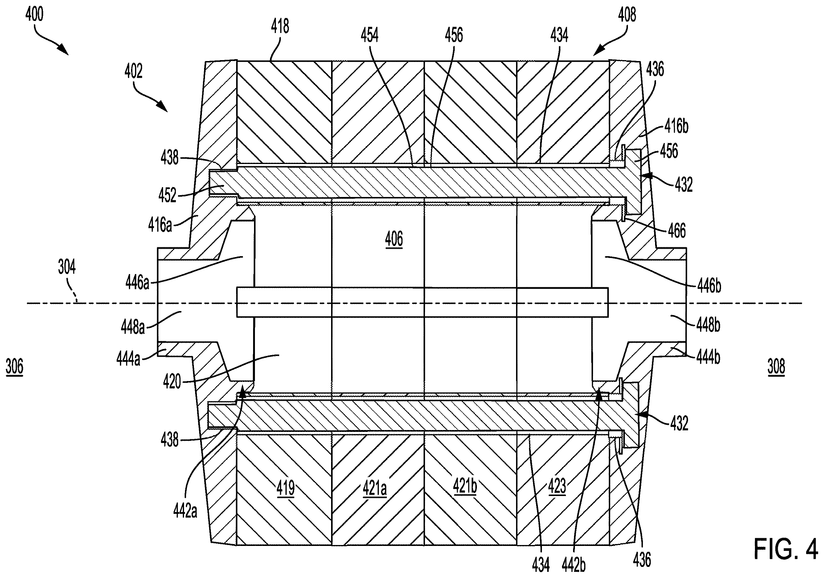 Patent US12614938 Figure 4 – Shaftless rotor assembly