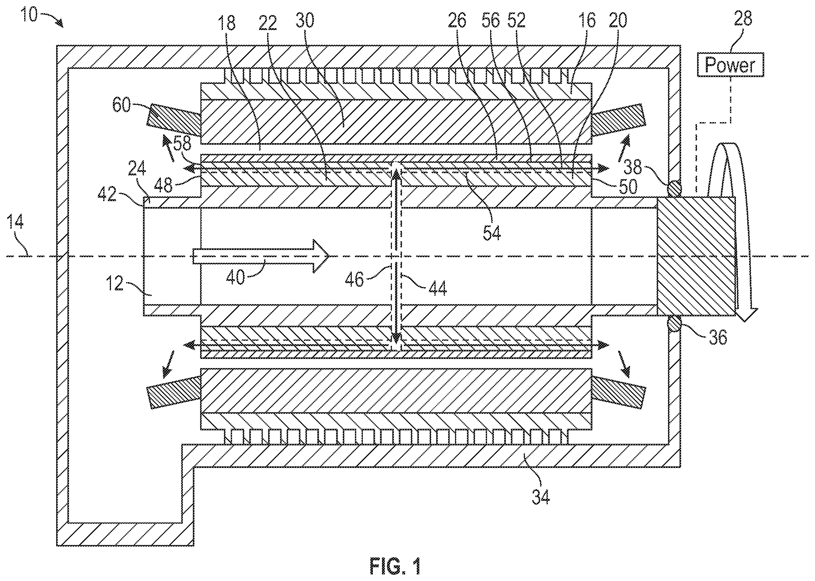 Patent US12614940 Figure 1 – Cooling of high-power permanent magnet machine rotor