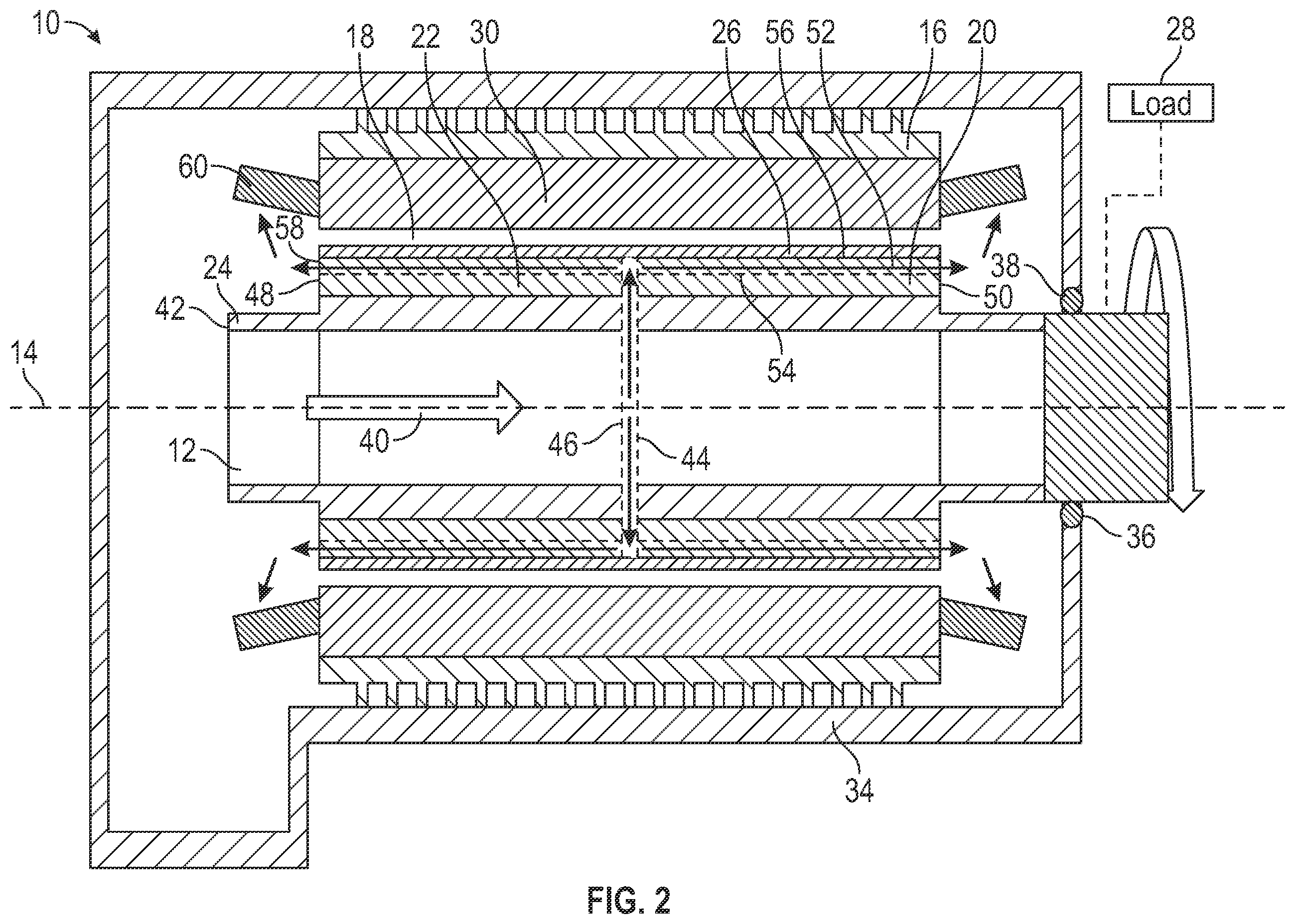 Patent US12614940 Figure 2 – Cooling of high-power permanent magnet machine rotor