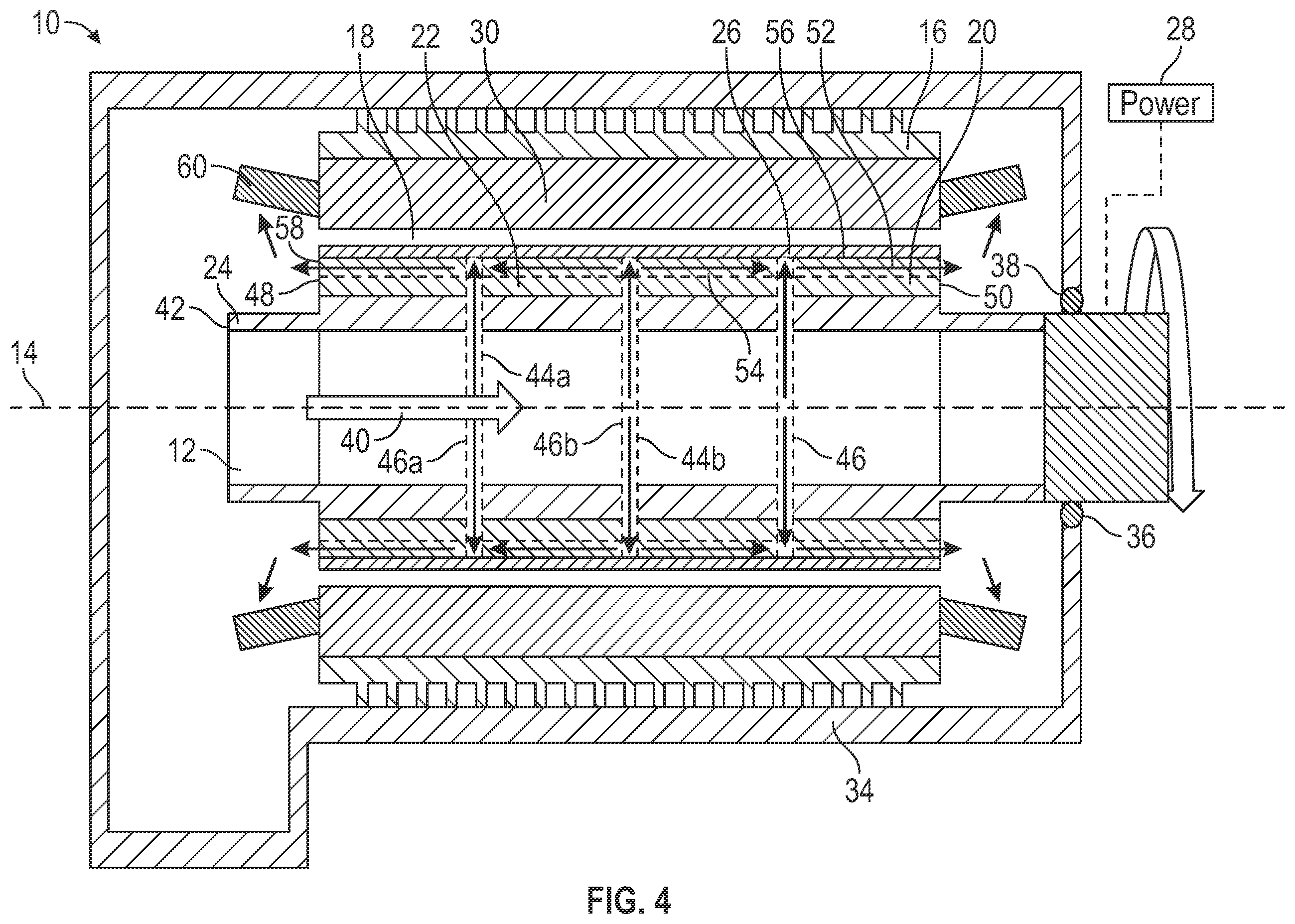Patent US12614940 Figure 4 – Cooling of high-power permanent magnet machine rotor
