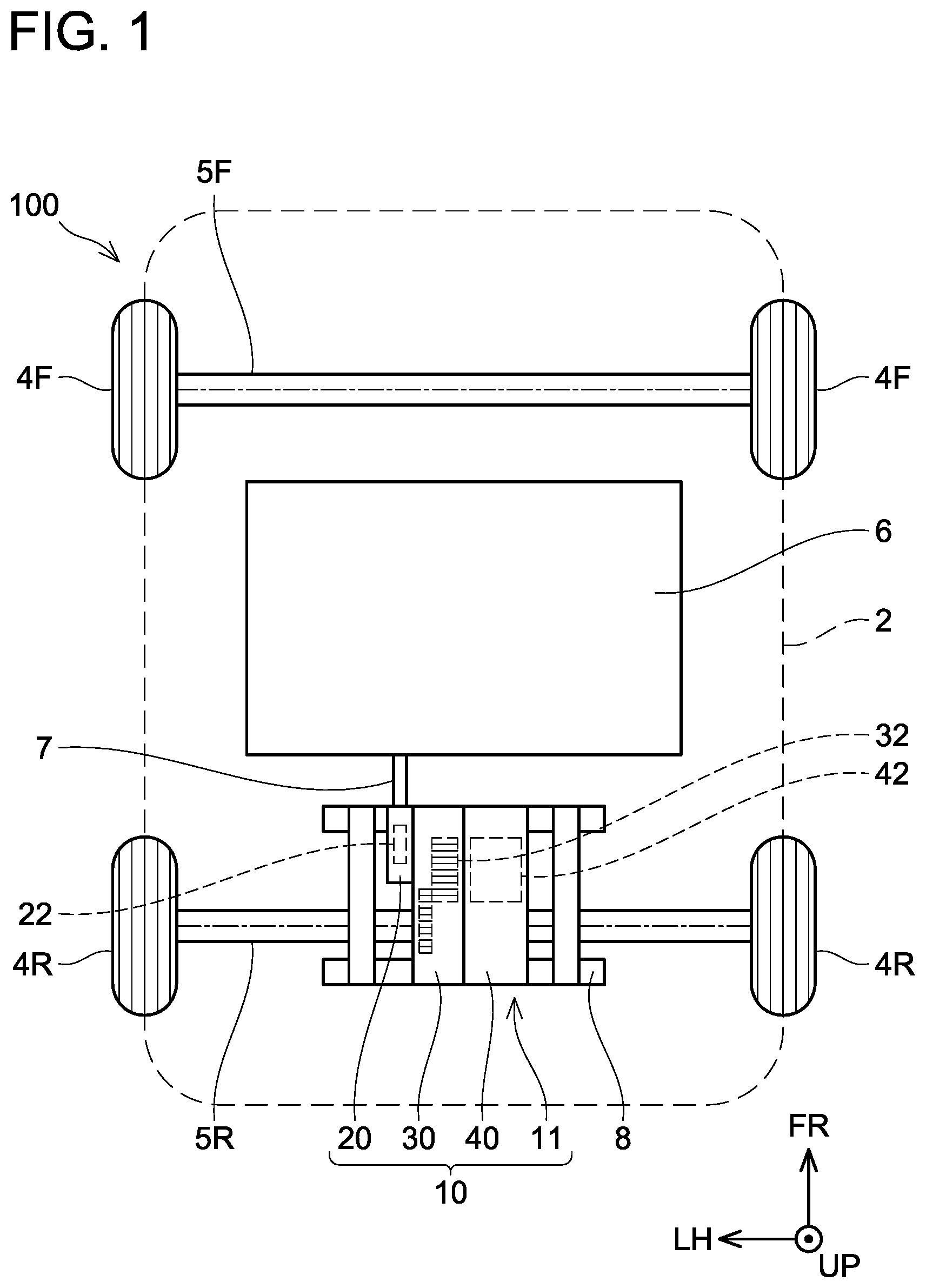 Patent US12614942 Figure 1 – Busbar reinforcement arrangement of motor unit