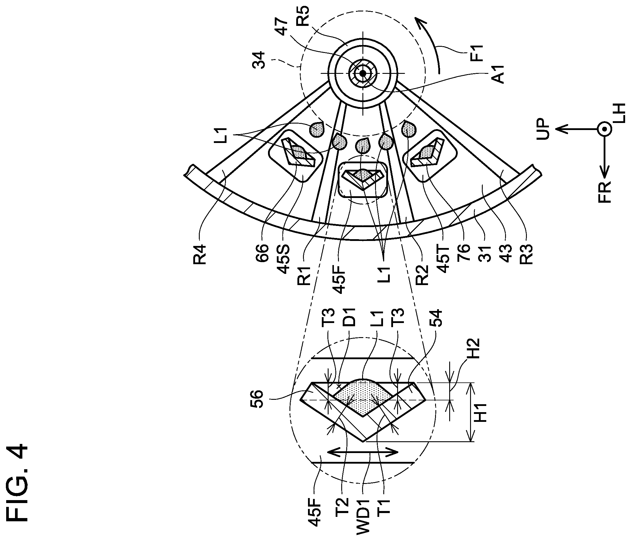 Patent US12614942 Figure 4 – Busbar reinforcement arrangement of motor unit
