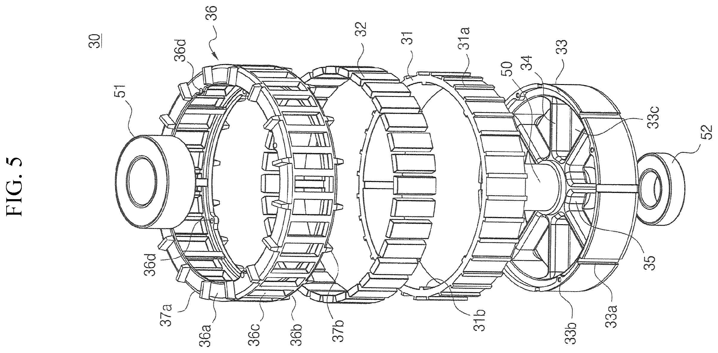 Patent US12614948 Figure 5 – Stator, and propeller driving apparatus and aircraft using the same