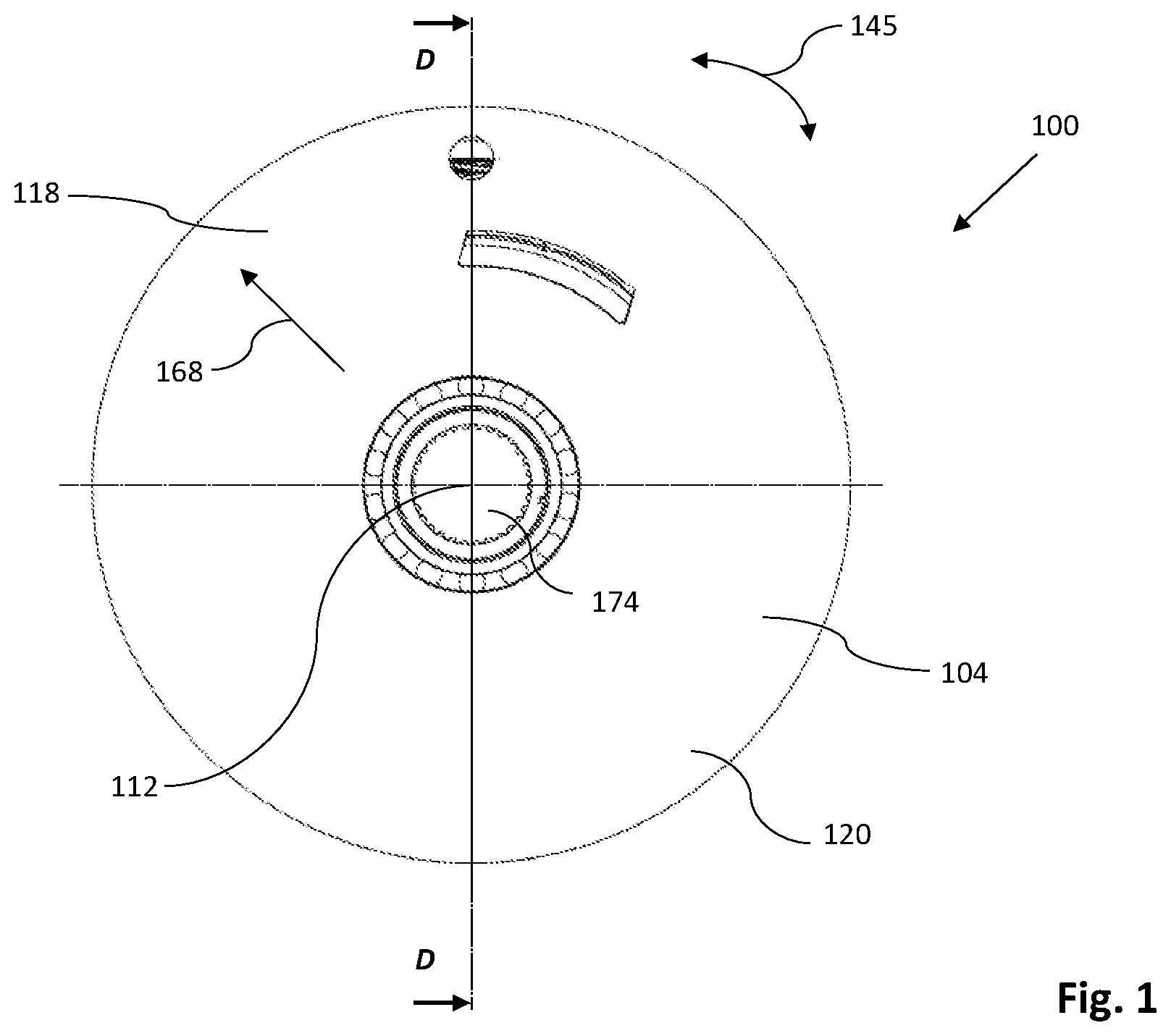 Patent US12614952 Figure 1 – Electric rotating machine with means for draining cooling fluid from a rotor compartment
