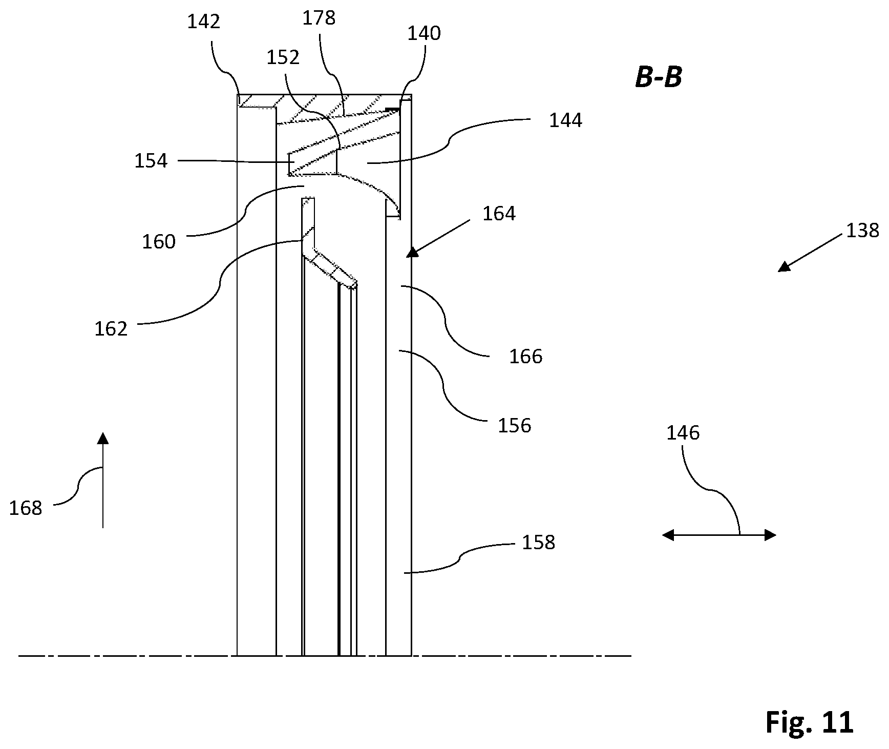 Patent US12614952 Figure 11 – Electric rotating machine with means for draining cooling fluid from a rotor compartment