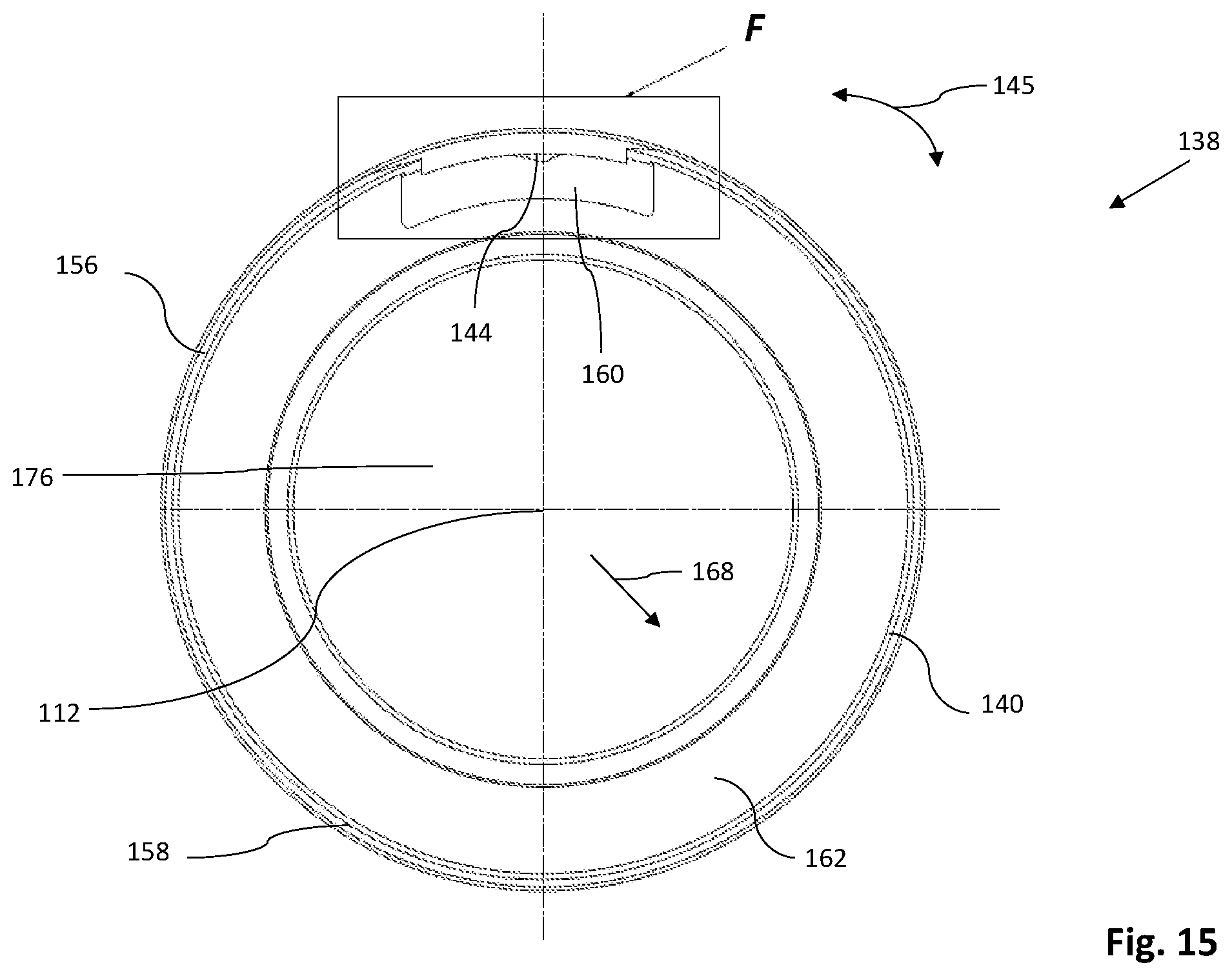 Patent US12614952 Figure 15 – Electric rotating machine with means for draining cooling fluid from a rotor compartment