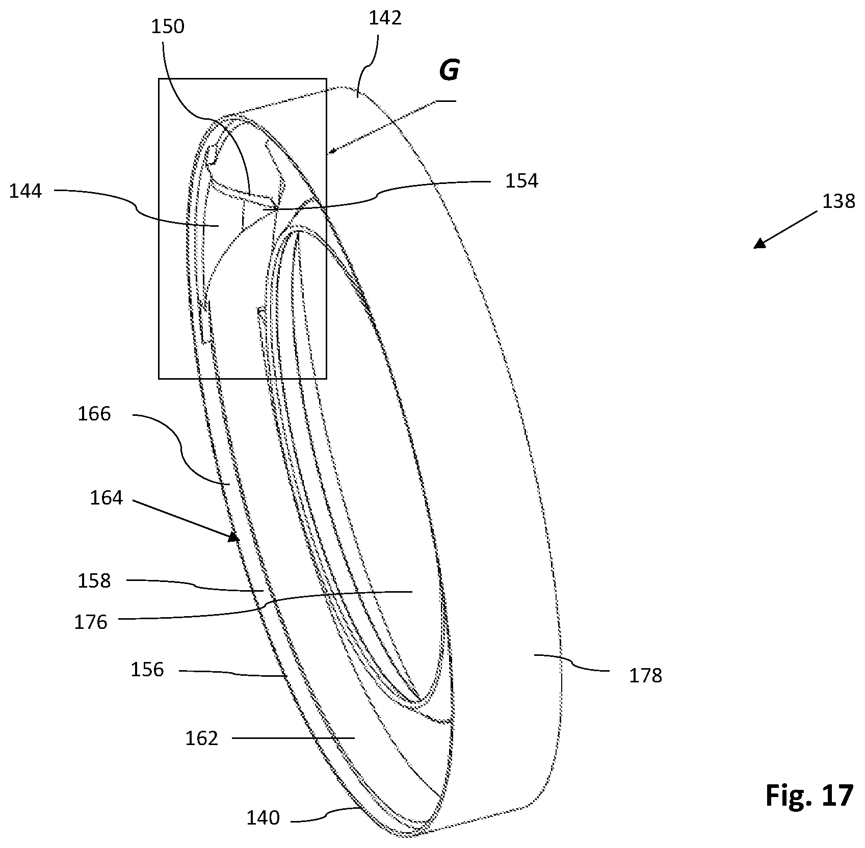 Patent US12614952 Figure 17 – Electric rotating machine with means for draining cooling fluid from a rotor compartment