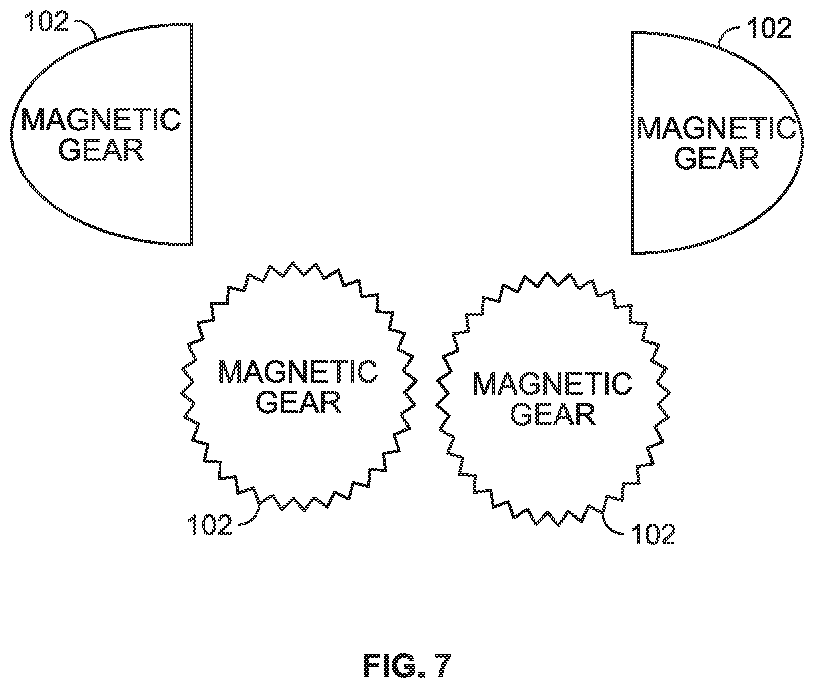 Patent US12614962 Figure 7 – Magnetic gears and gearing system employing magnetic gears