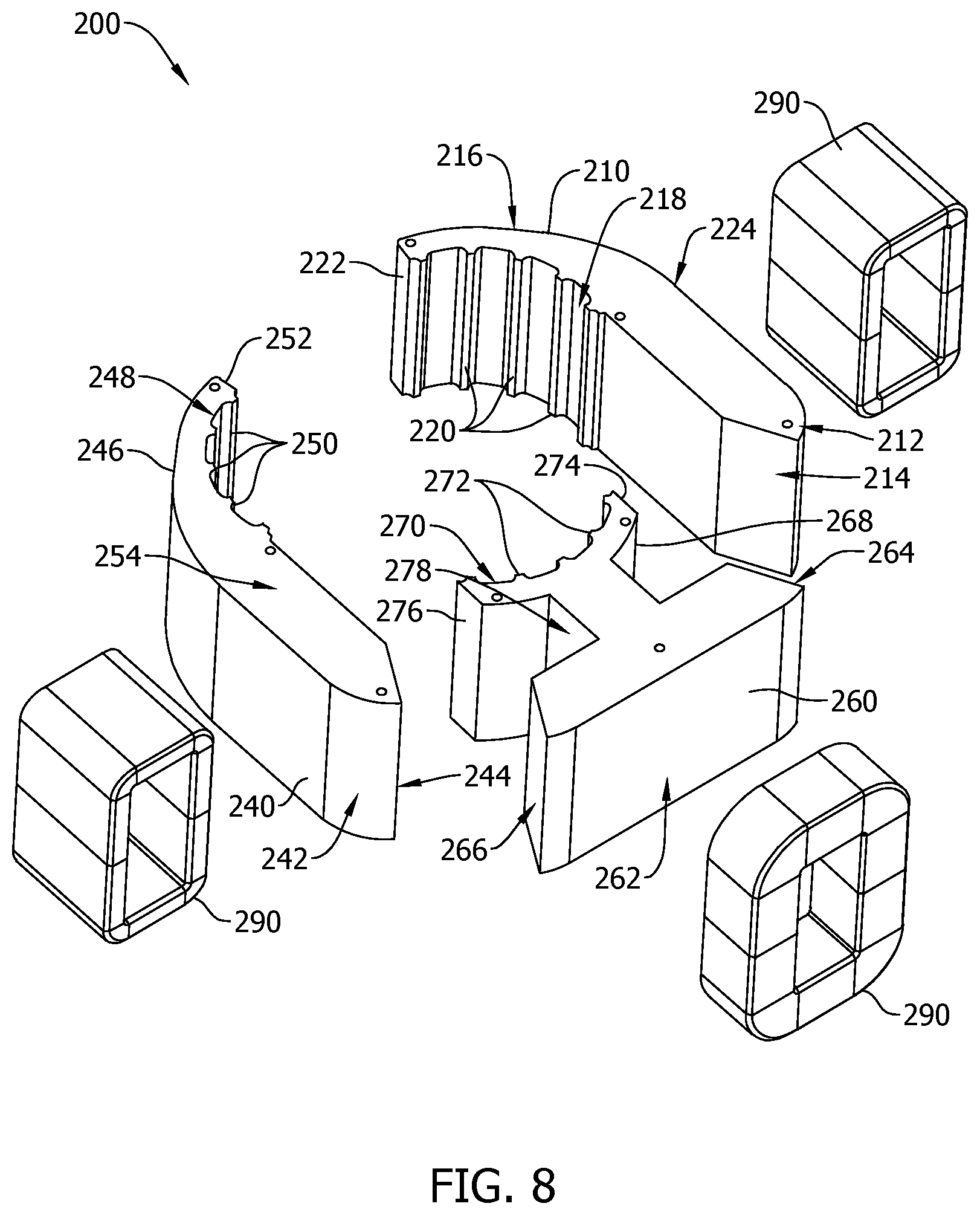 Patent US12614963 Figure 8 – Non-axisymmetric motor with integrated magnetic gearing
