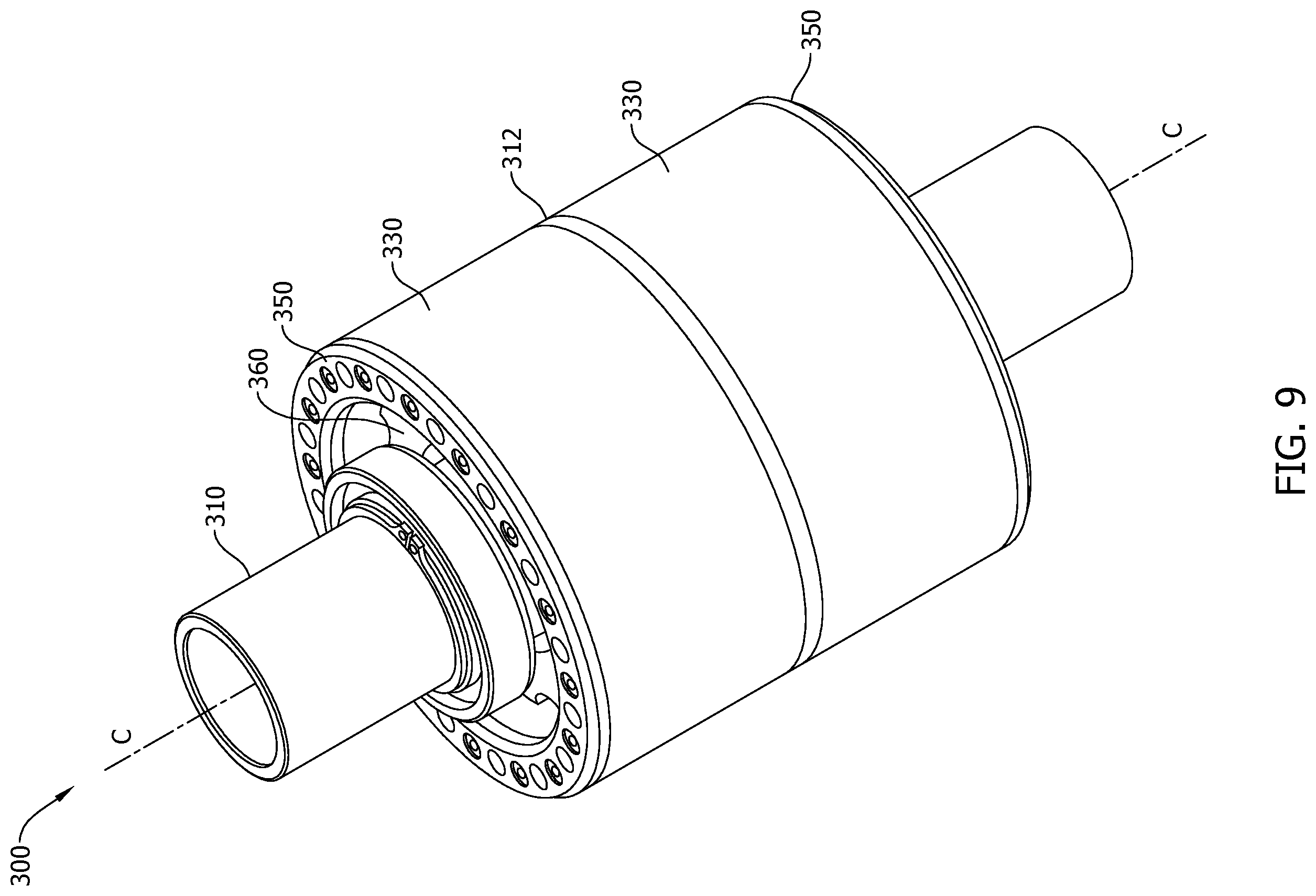Patent US12614963 Figure 9 – Non-axisymmetric motor with integrated magnetic gearing