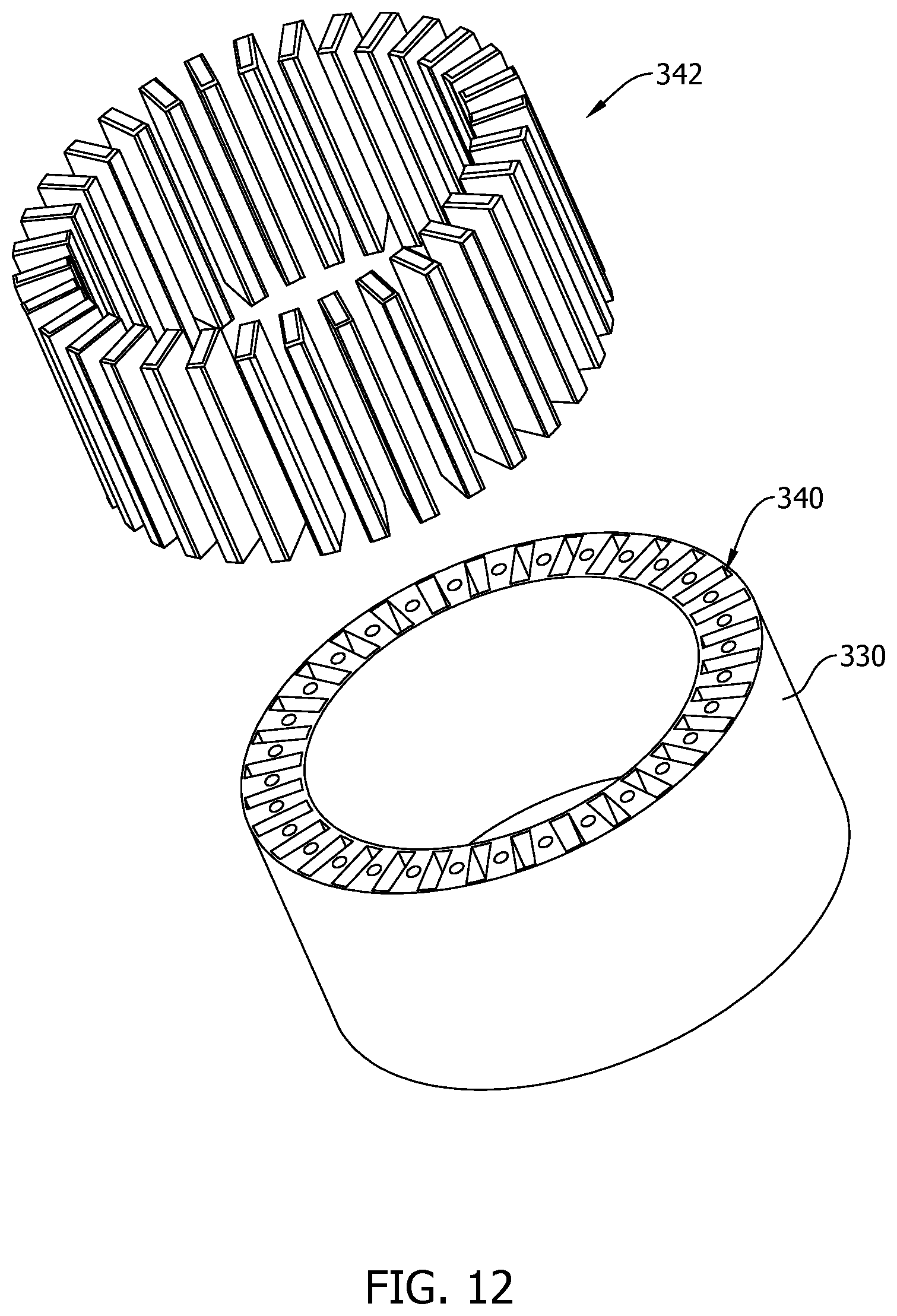Patent US12614963 Figure 12 – Non-axisymmetric motor with integrated magnetic gearing