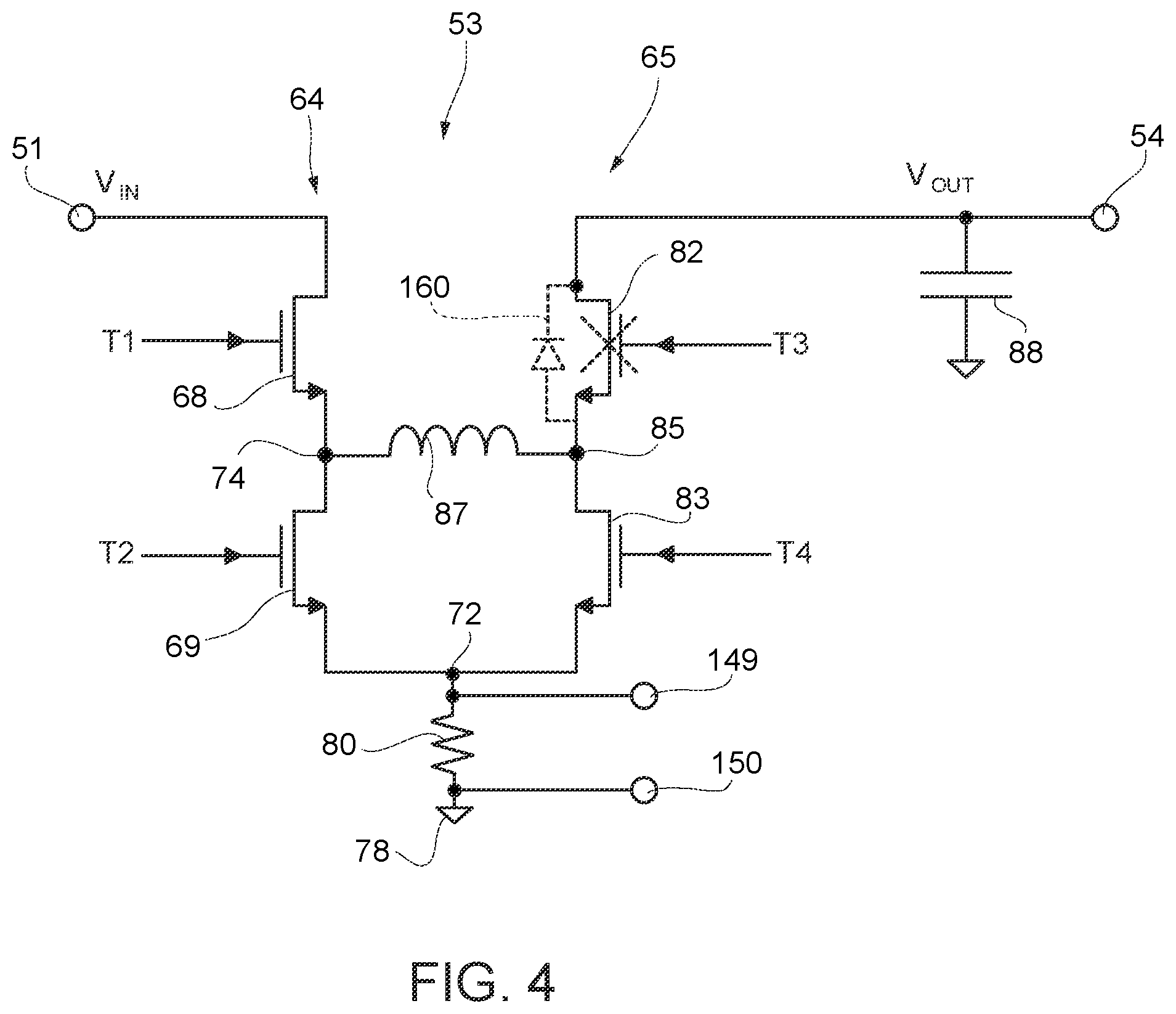 Patent US12614967 Figure 4 – Control device for a switching voltage regulator having reduced audio noise and control method