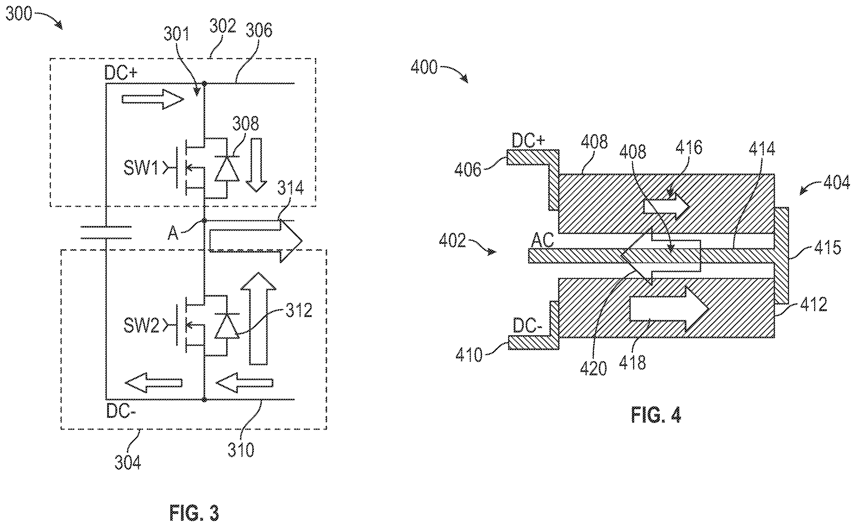 Patent US12614968 Figure 3 – Power stage and power module design to minimize parasitic inductance for multilevel inverter and converter