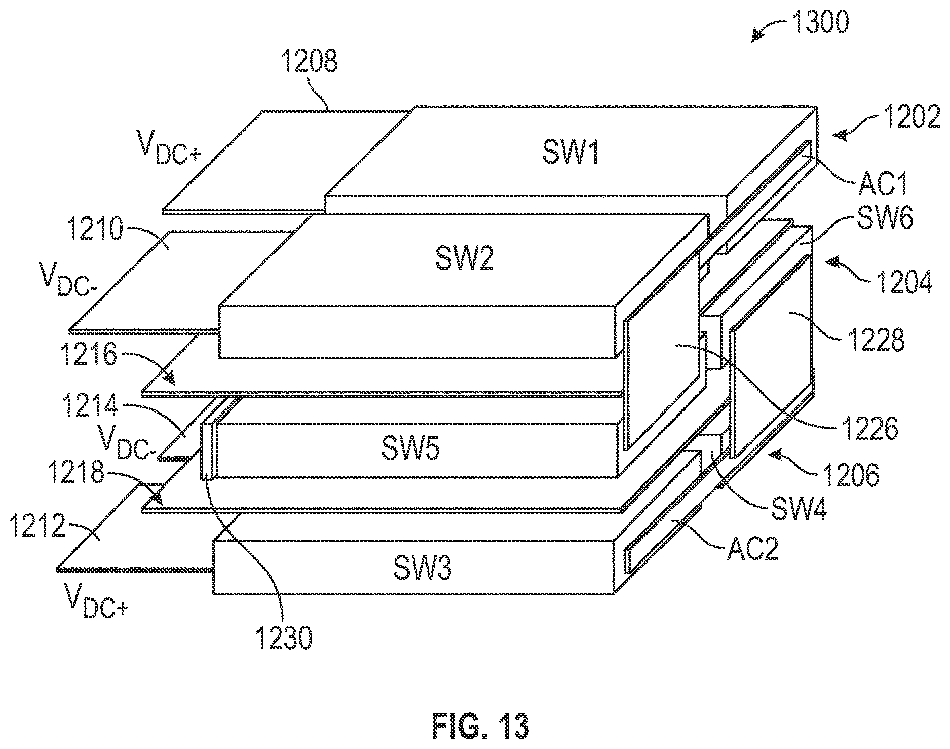 Patent US12614968 Figure 11 – Power stage and power module design to minimize parasitic inductance for multilevel inverter and converter