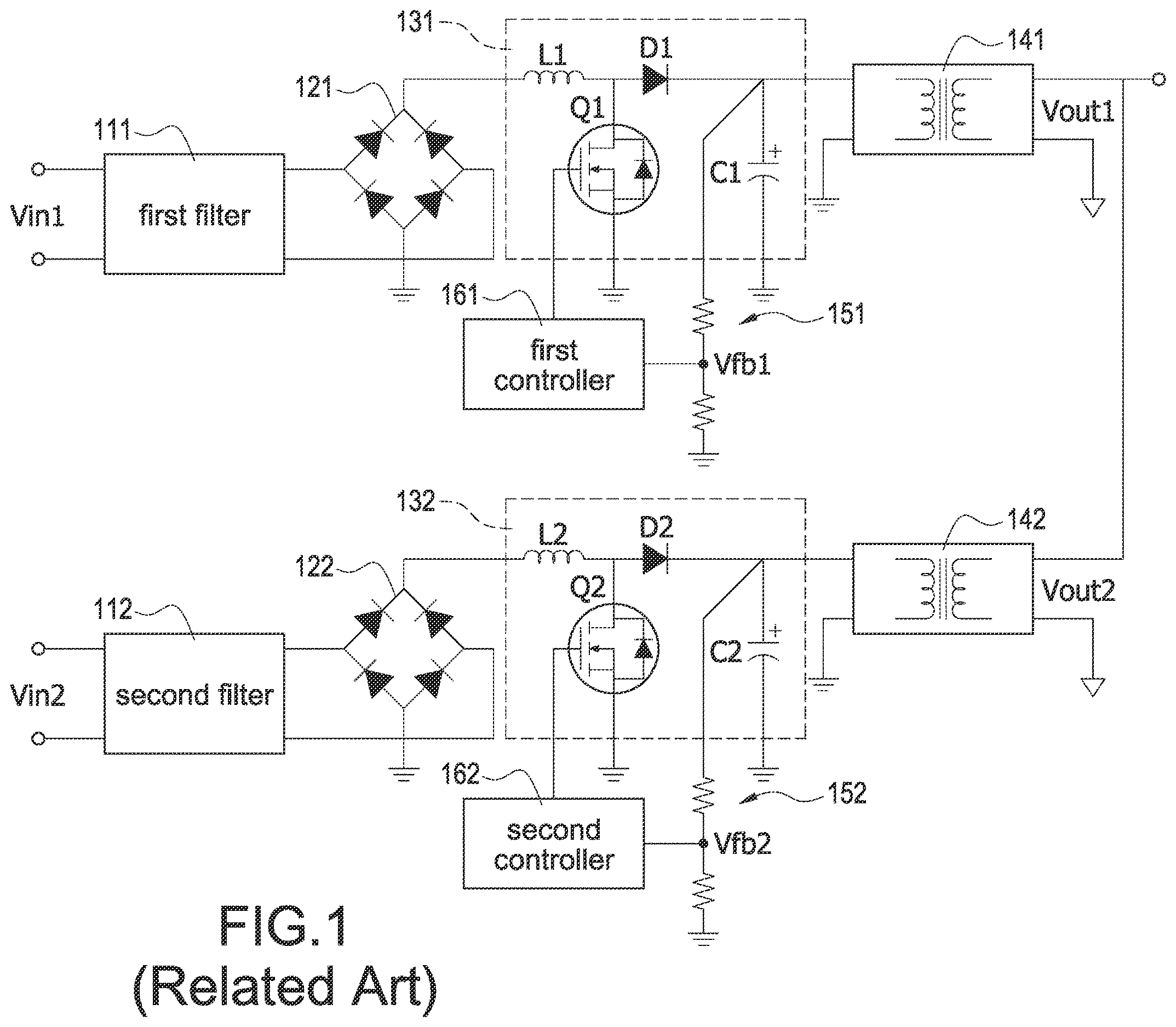 Patent US12614974 Figure 1 – Multi-input power system configured to receive at least two input power sources