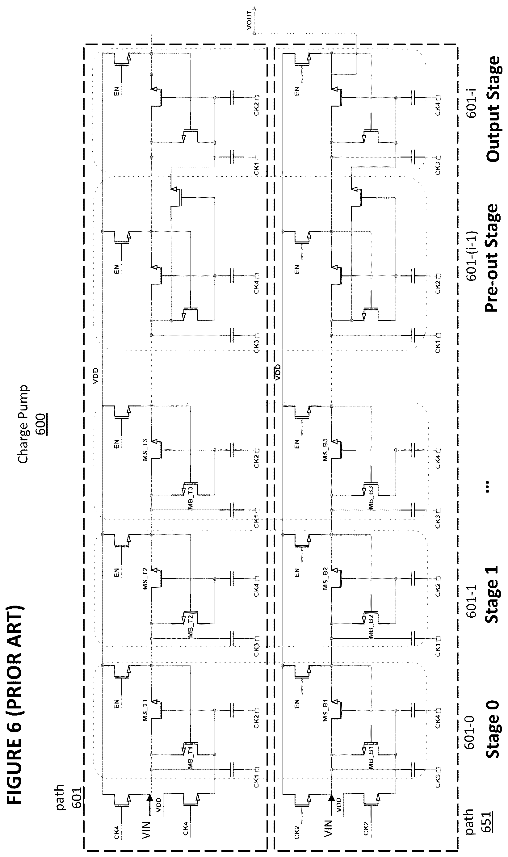 Patent US12614982 Figure 6 – Dual-path charge pump