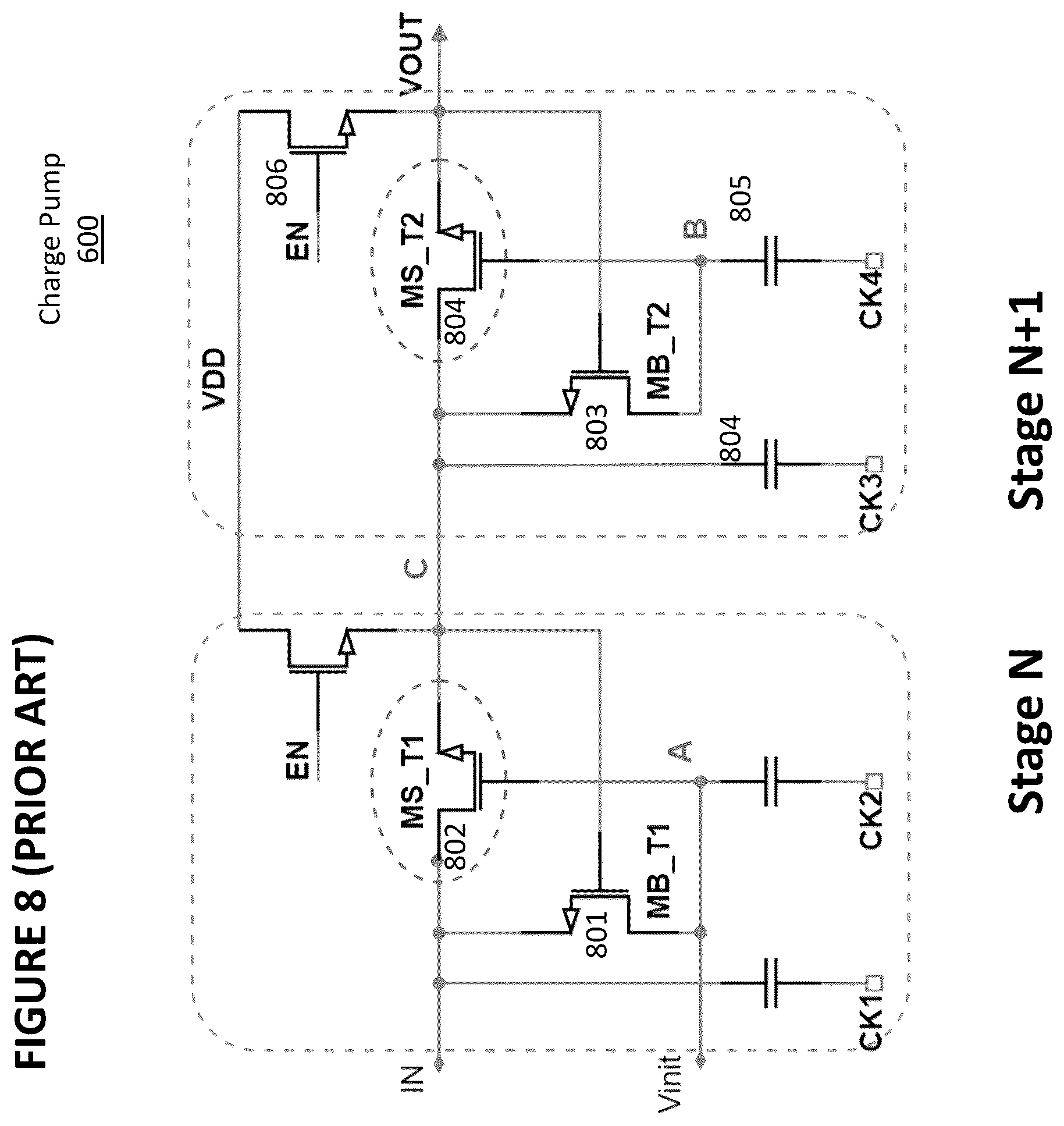 Patent US12614982 Figure 8 – Dual-path charge pump