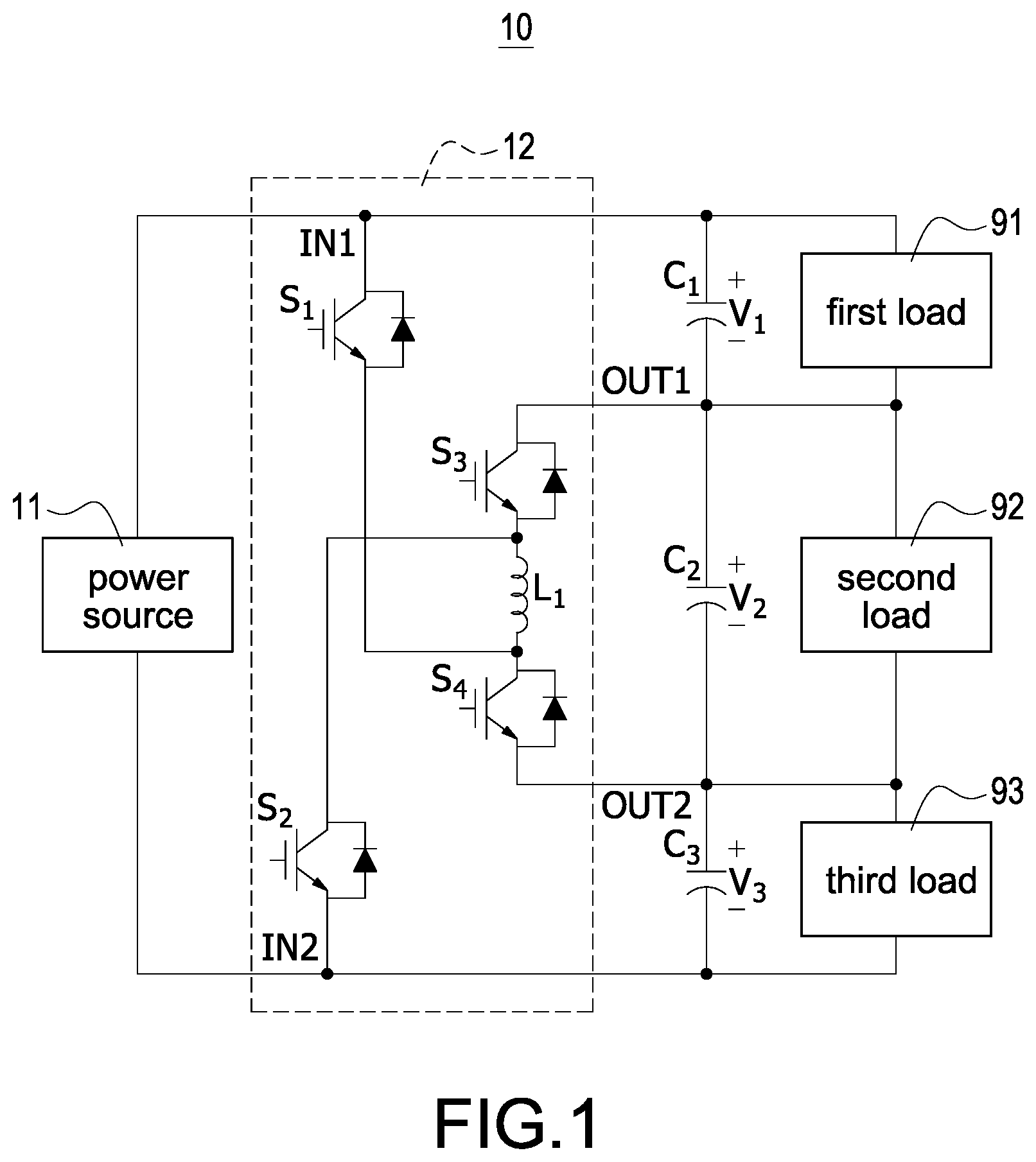 Patent US12614983 Figure 1 – Power converter and power conversion method capable of balancing energy and hybrid power supply