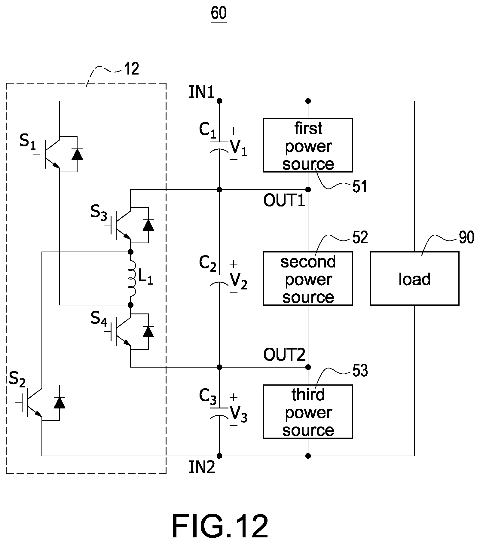 Patent US12614983 Figure 12 – Power converter and power conversion method capable of balancing energy and hybrid power supply