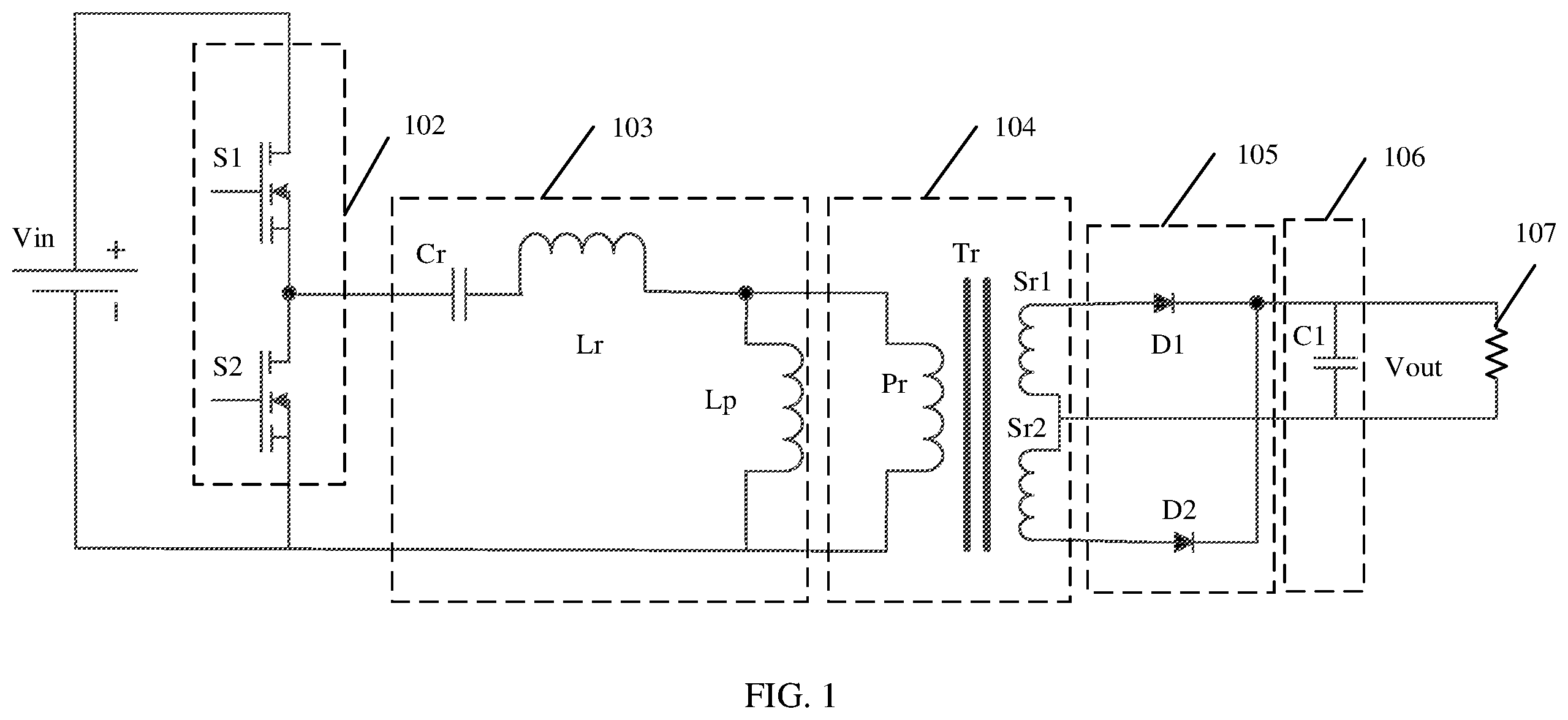 Patent US12614985 Figure 1 – LLC converter, control circuit, soft start method, apparatus, and chip