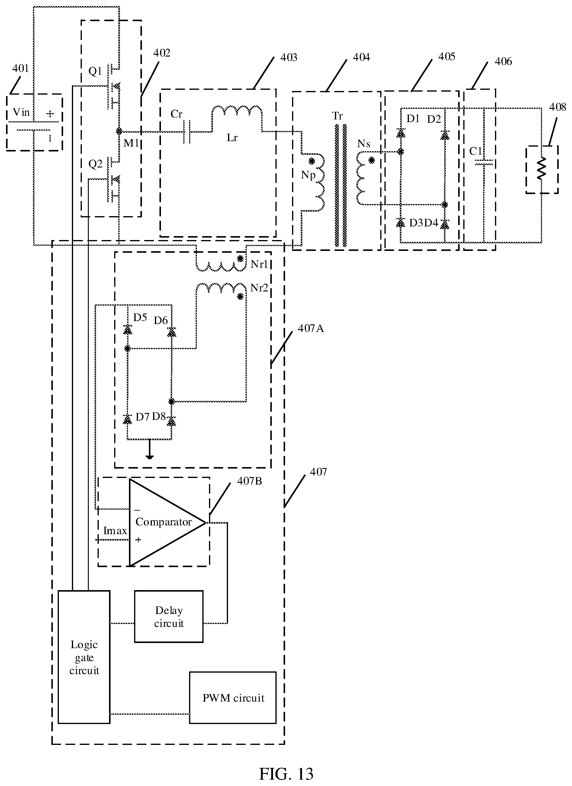 Patent US12614985 Figure 13 – LLC converter, control circuit, soft start method, apparatus, and chip