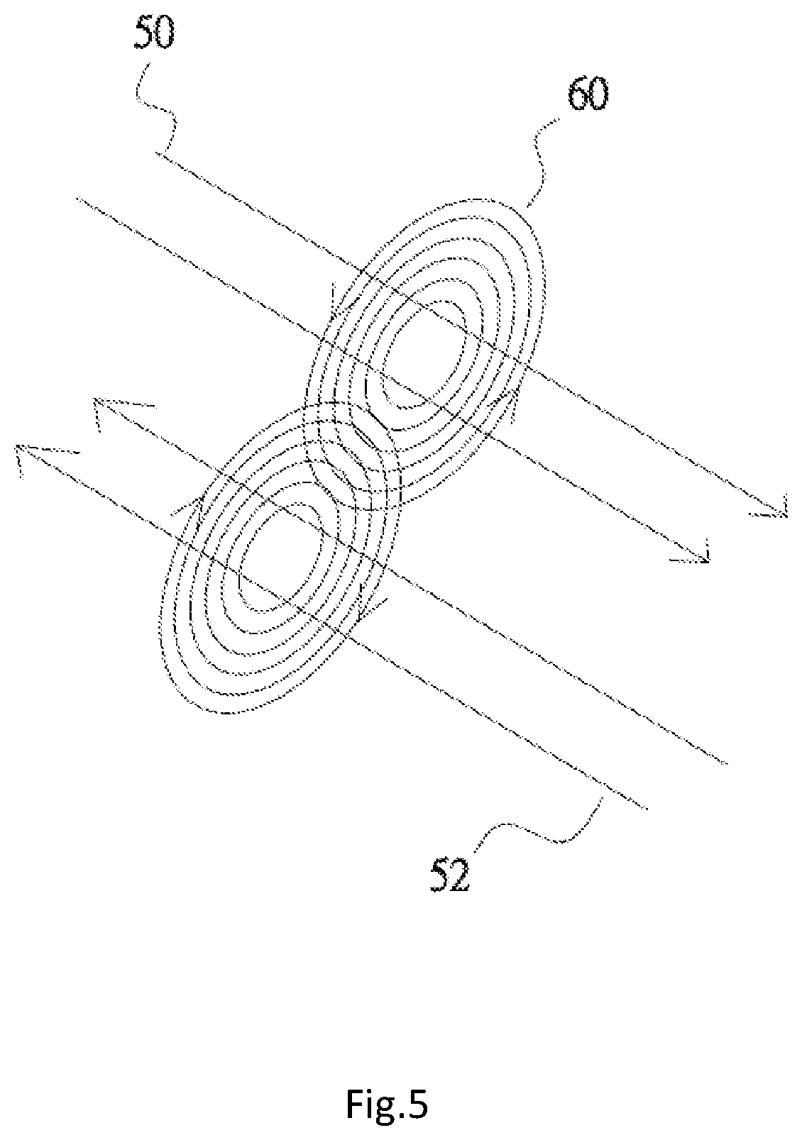 Patent US12614988 Figure 5 – Low parasitic inductance power module featuring staggered, interleaving conductive members