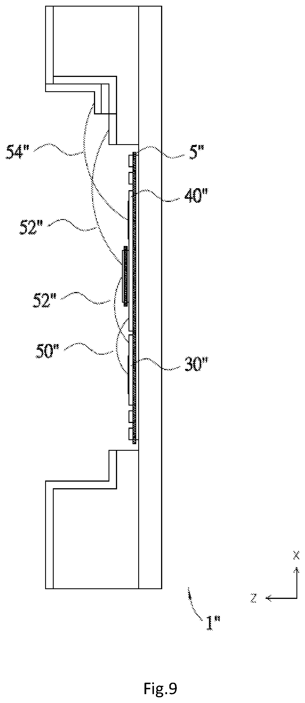 Patent US12614988 Figure 9 – Low parasitic inductance power module featuring staggered, interleaving conductive members