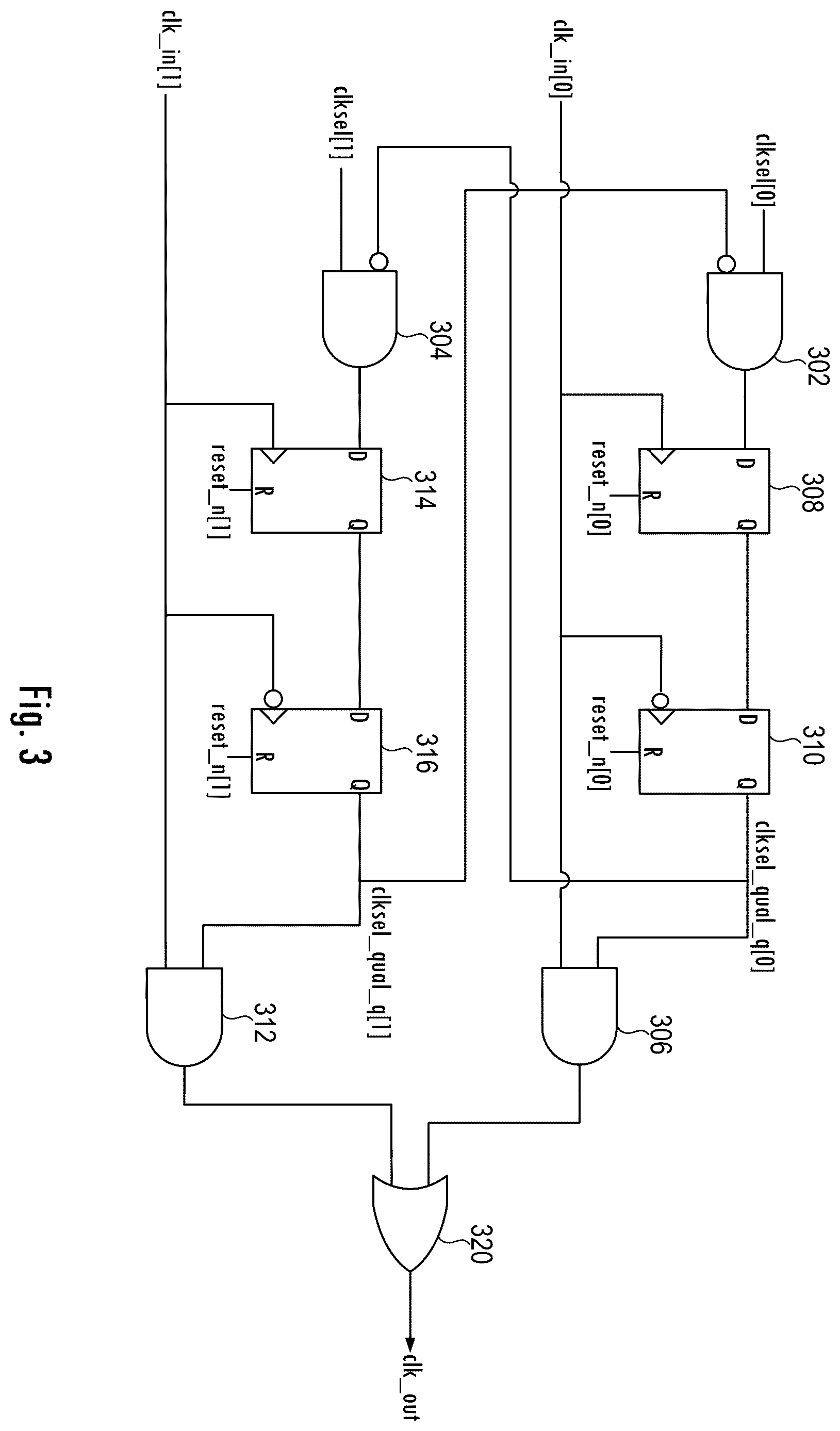 Patent US12615036 Figure 2 – Fast clock switching deglitch circuit